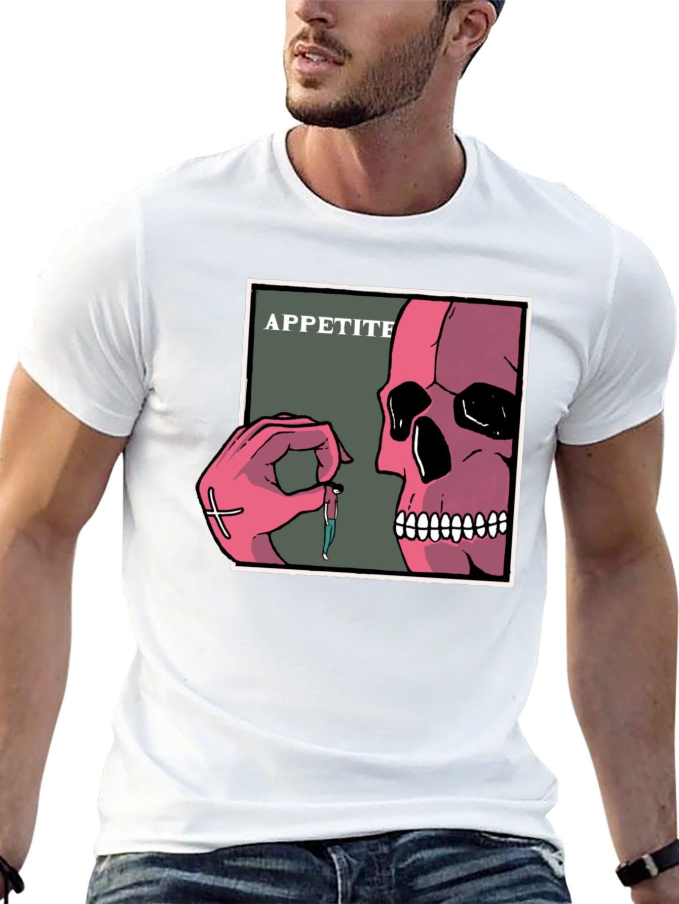 Appetite Graphic T-Shirt - Skull Hand Design