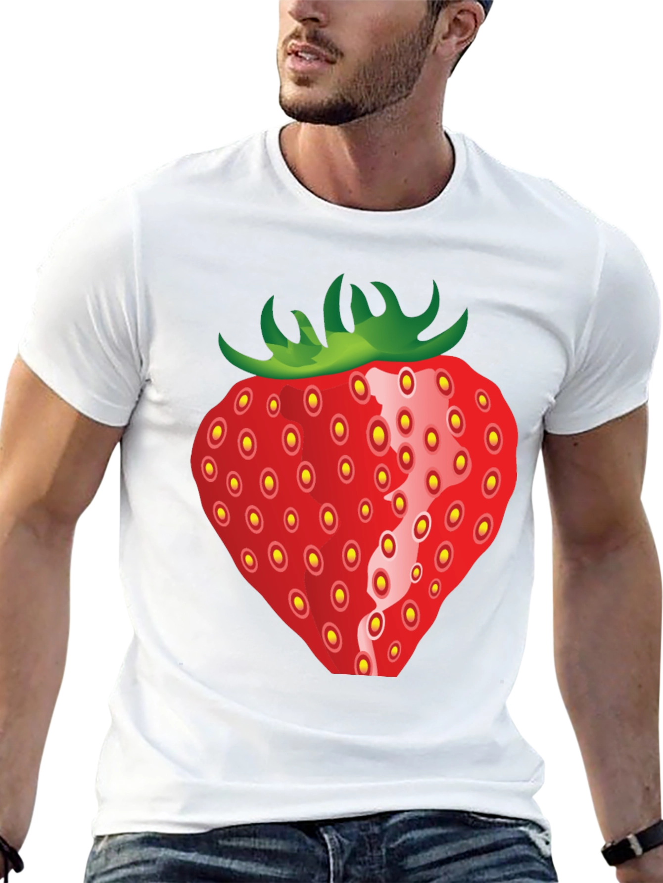 Strawberry Graphic Black T-Shirt