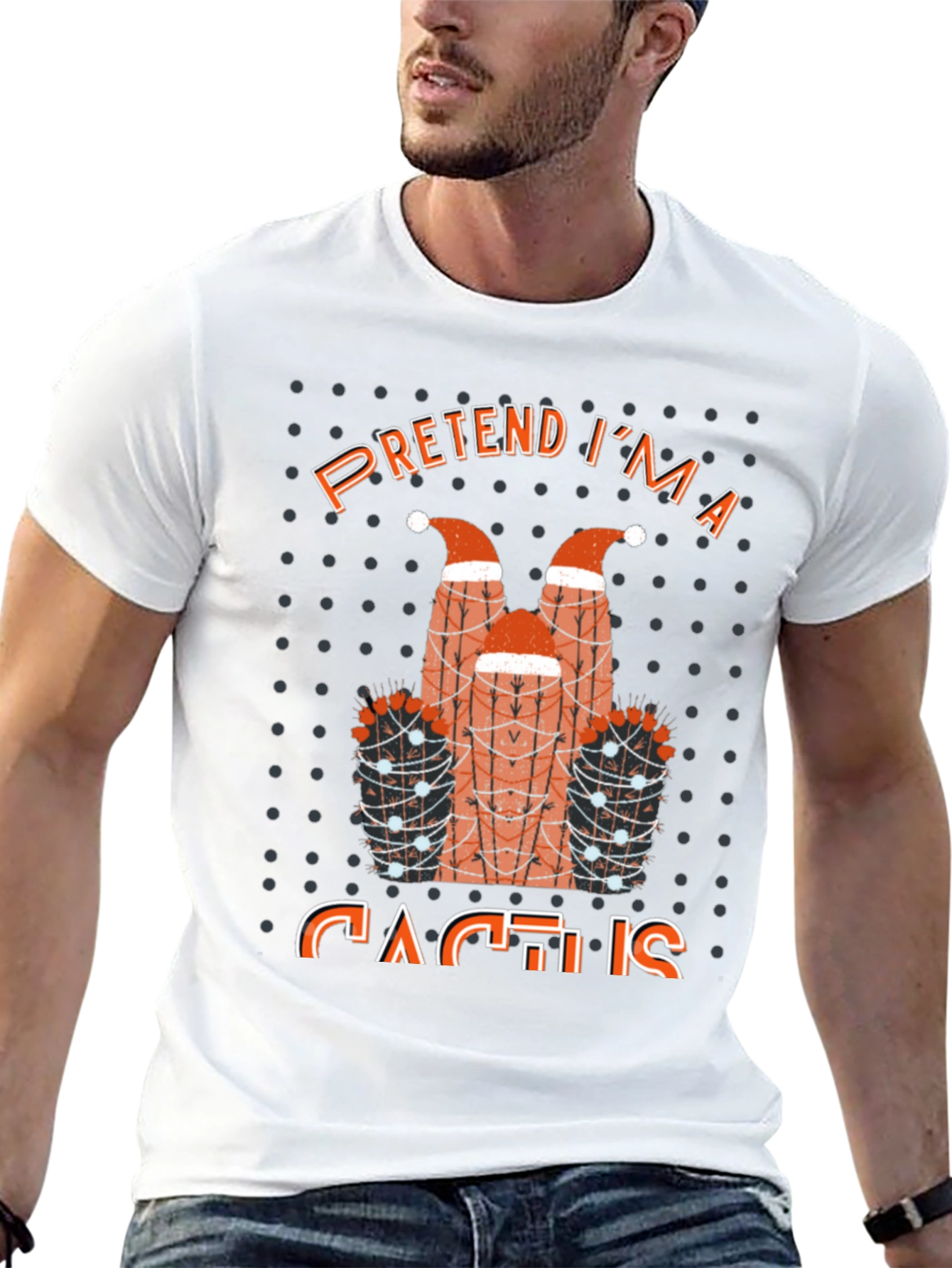 Pretend Im a Cactus T-Shirt Funny Holiday Party Tee