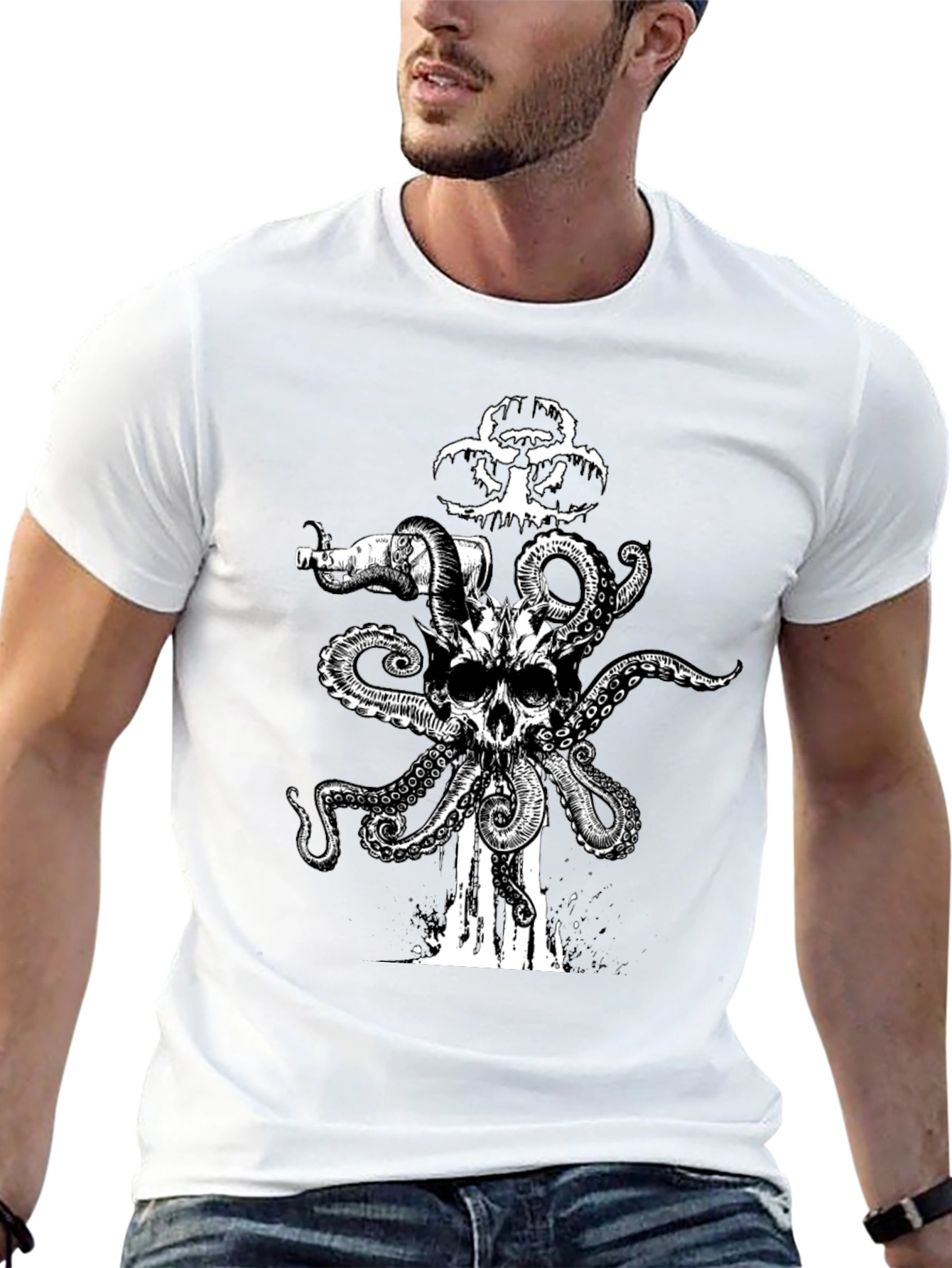 Skull Octopus Biohazard T-Shirt