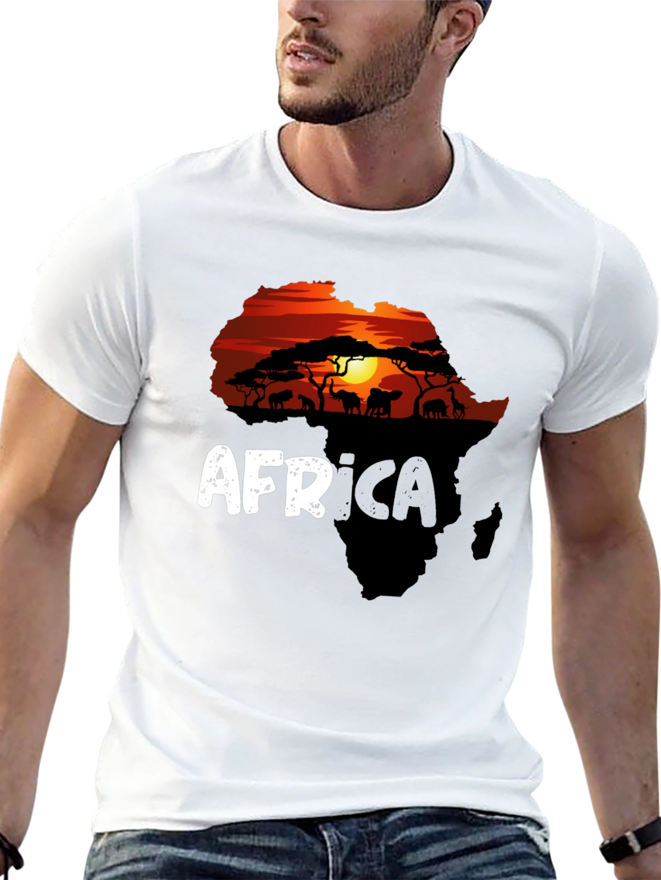 Africa Silhouette Graphic T-Shirt - Black