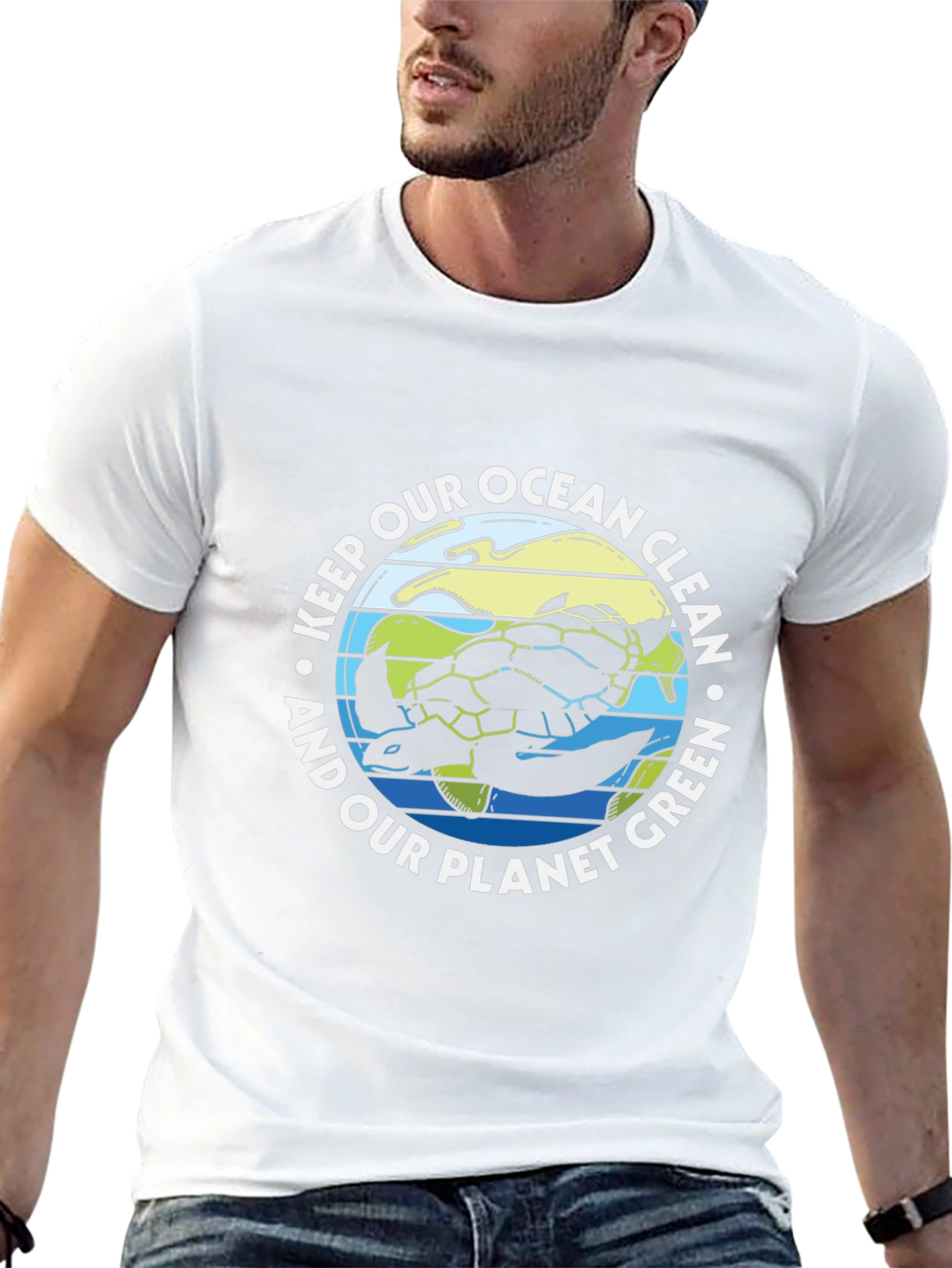 Eco-Friendly Turtle Graphic T-Shirt