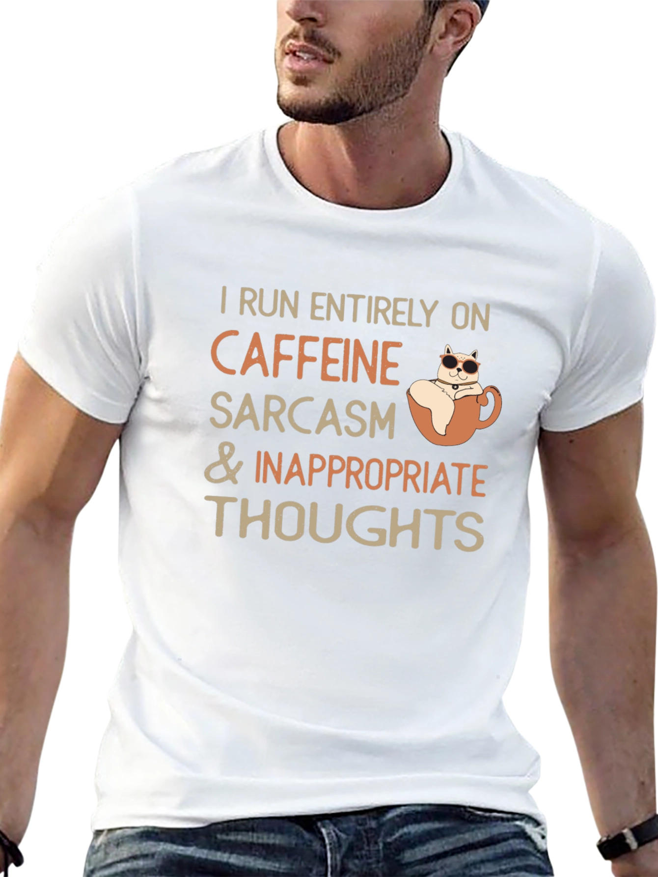 Caffeine Sarcasm and Inappropriate Thoughts T-Shirt
