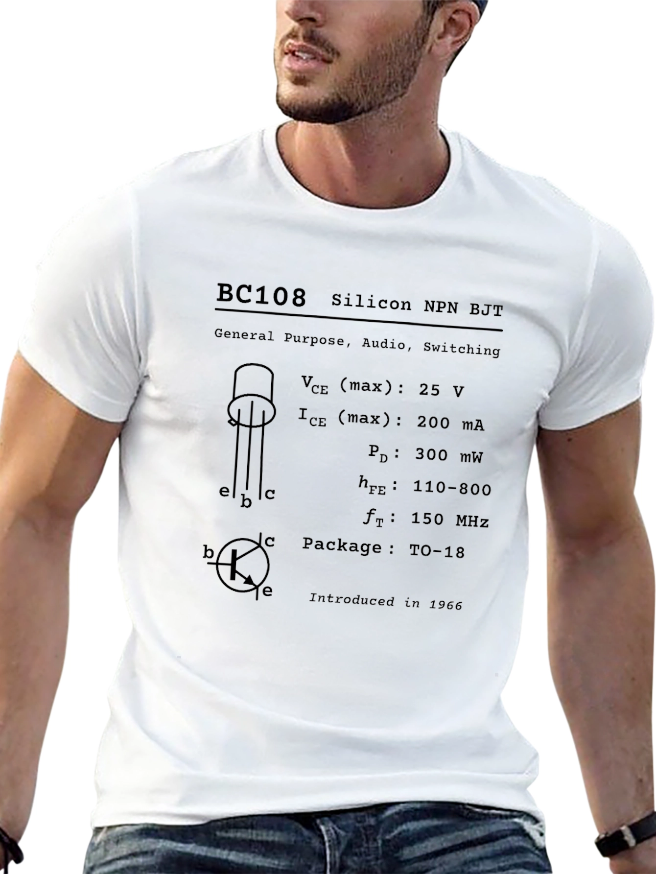 BC108 Transistor T-Shirt - Geeky Electronics Apparel