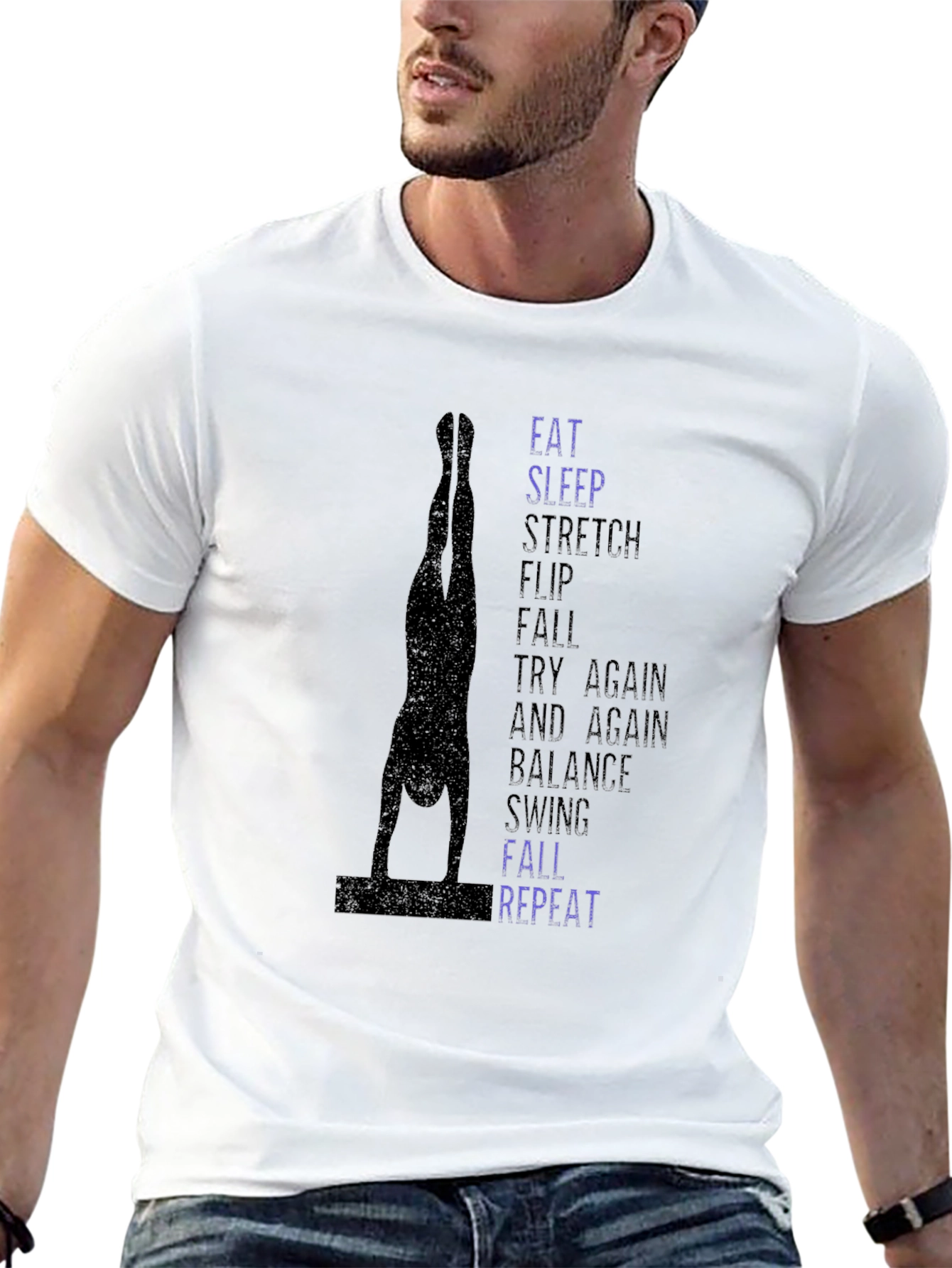 Gymnast T-Shirt: Eat Sleep Stretch Flip Repeat