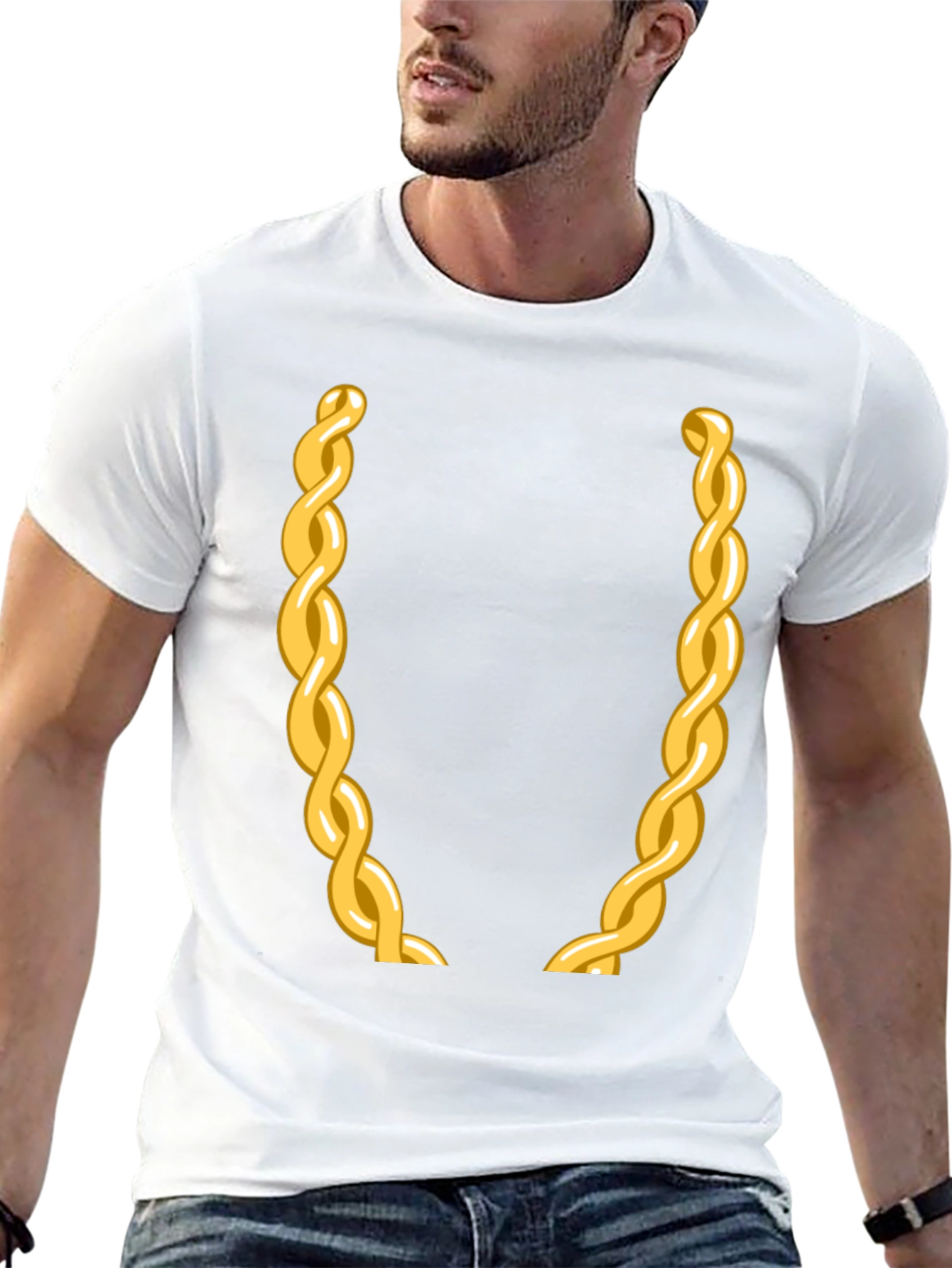 Gold Chain Graphic Tee - Party Ready!