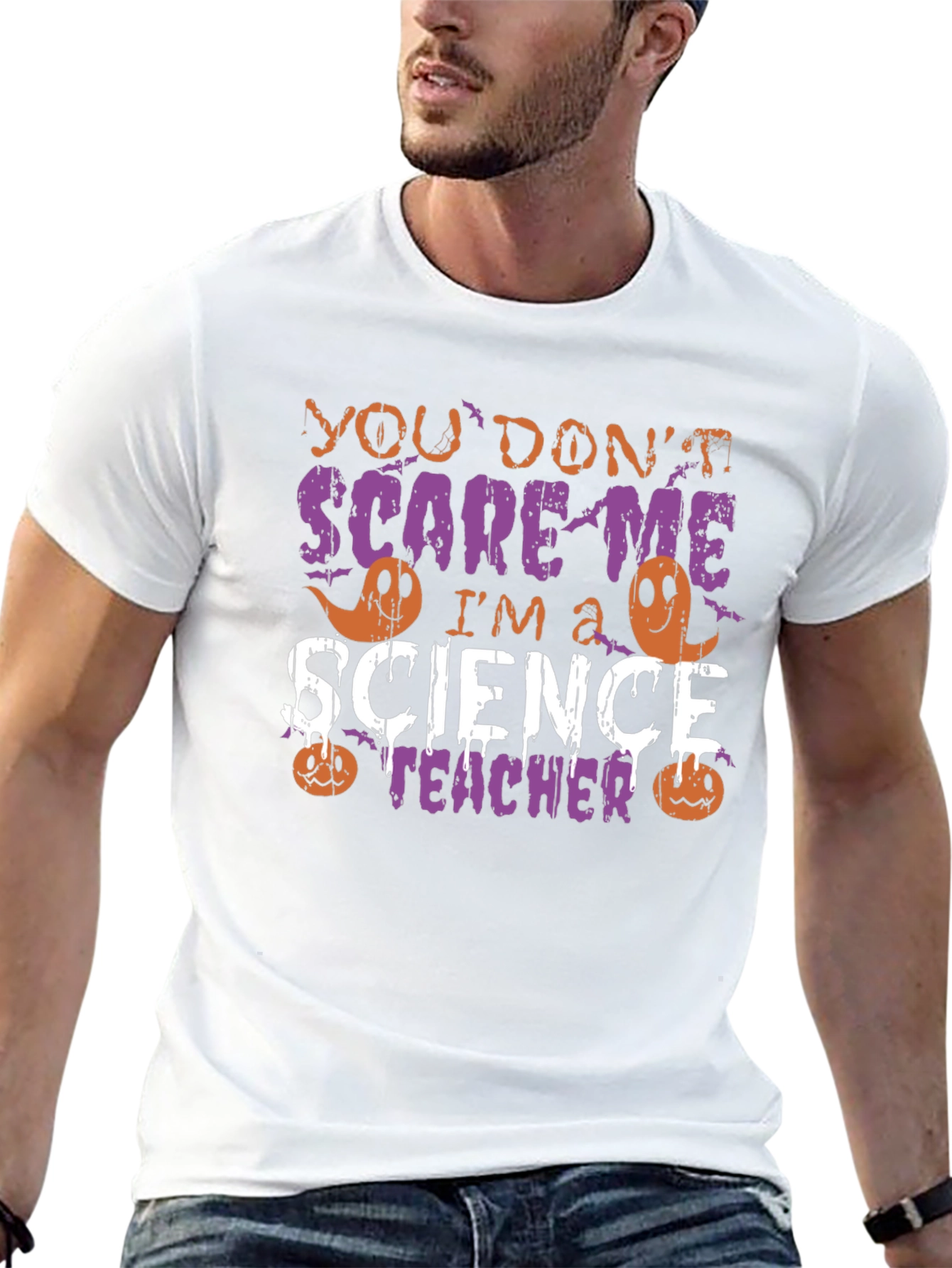 Science Teacher Halloween T-Shirt - You Dont Scare Me!