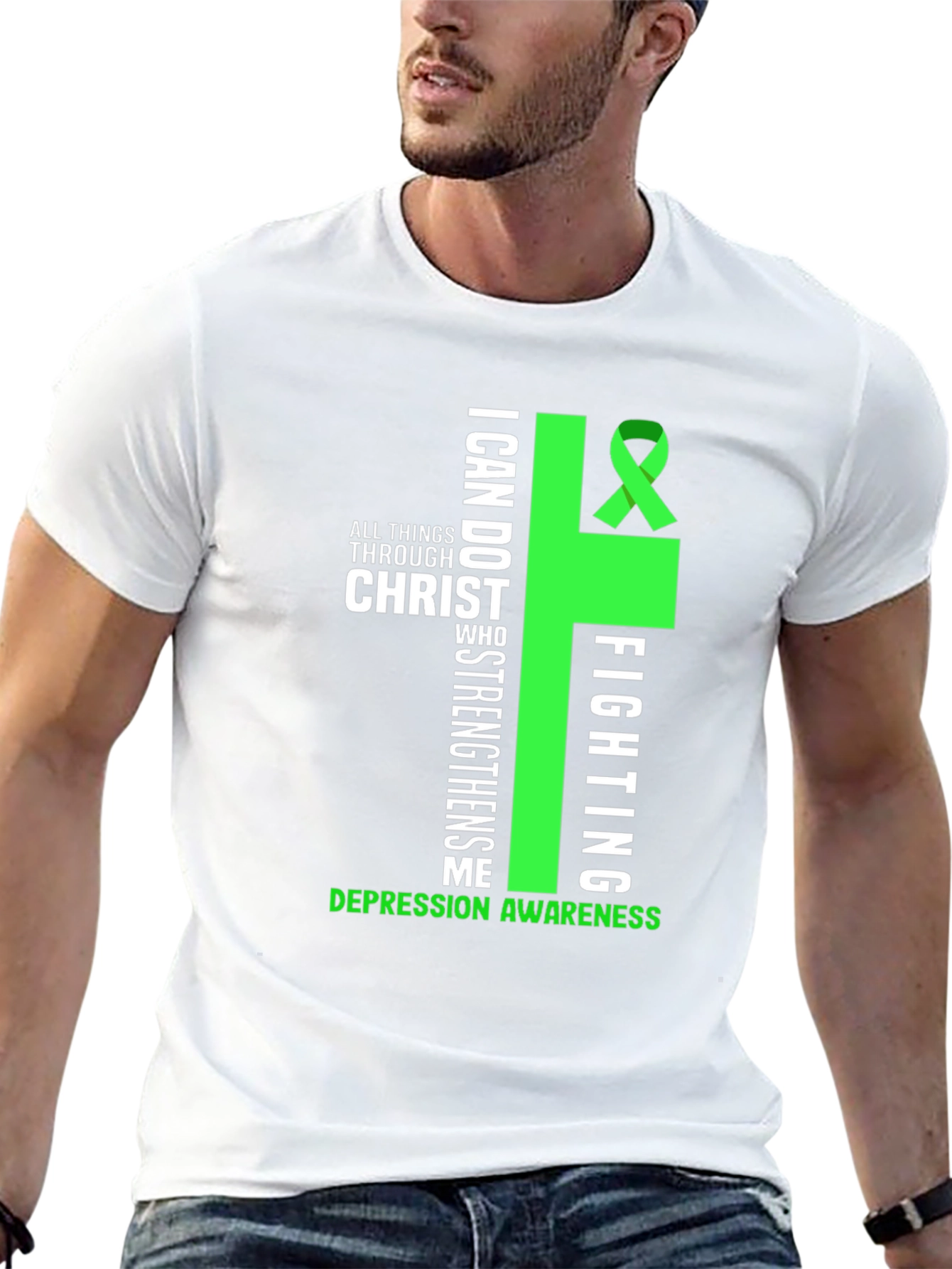 Depression Awareness T-Shirt - Christ Strengthens