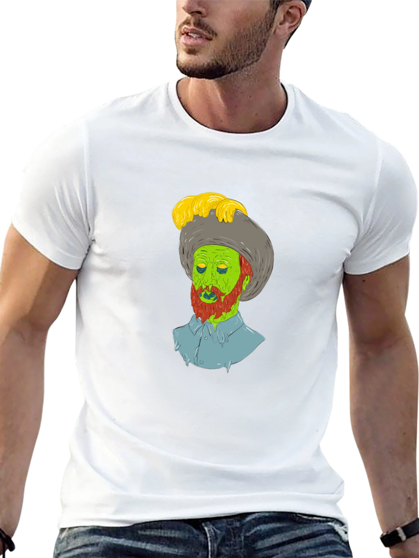 Zombie Cowboy Graphic Tee - Unique Design