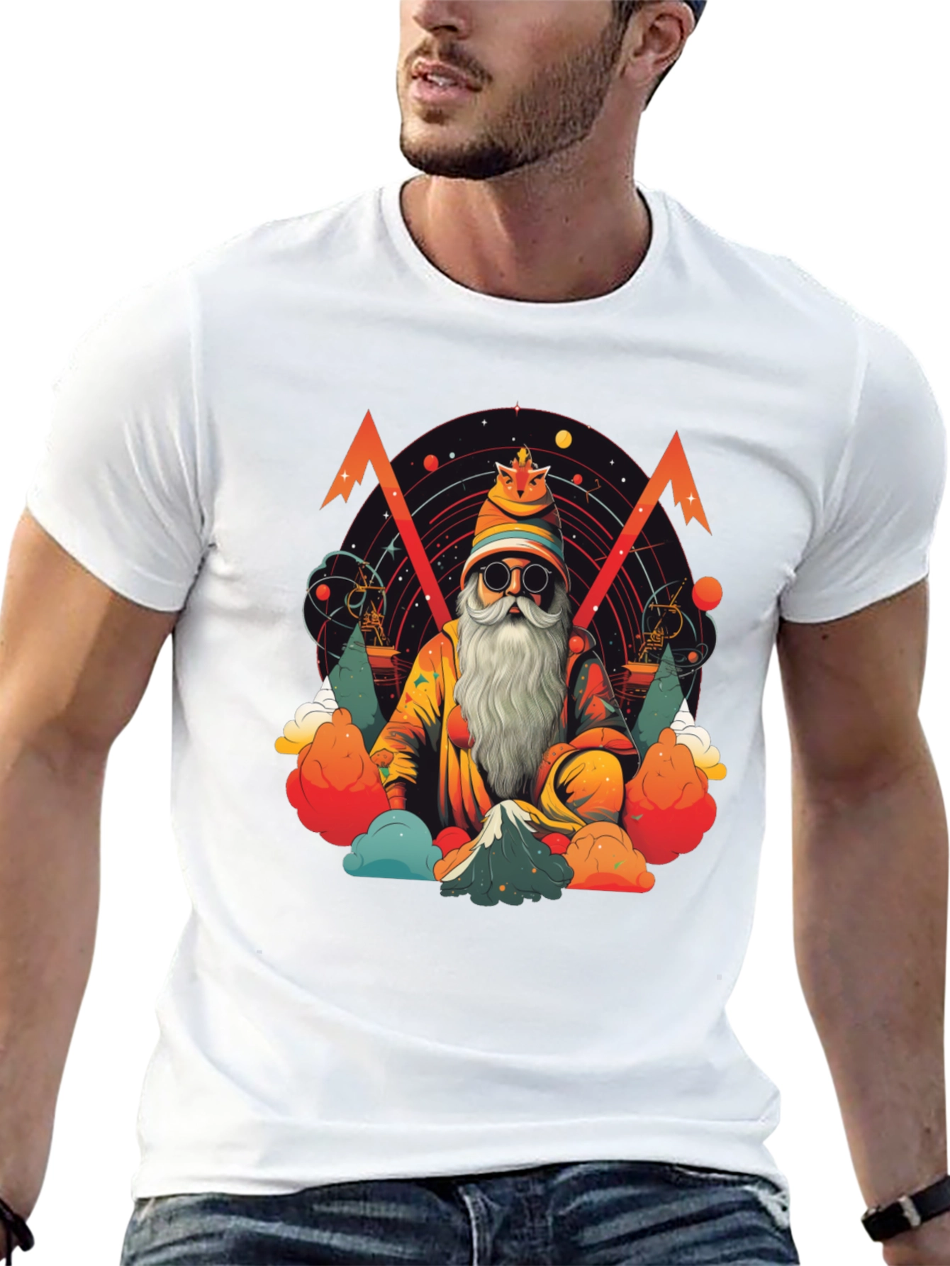 Wizard Graphic Tee - Black Cotton T-Shirt