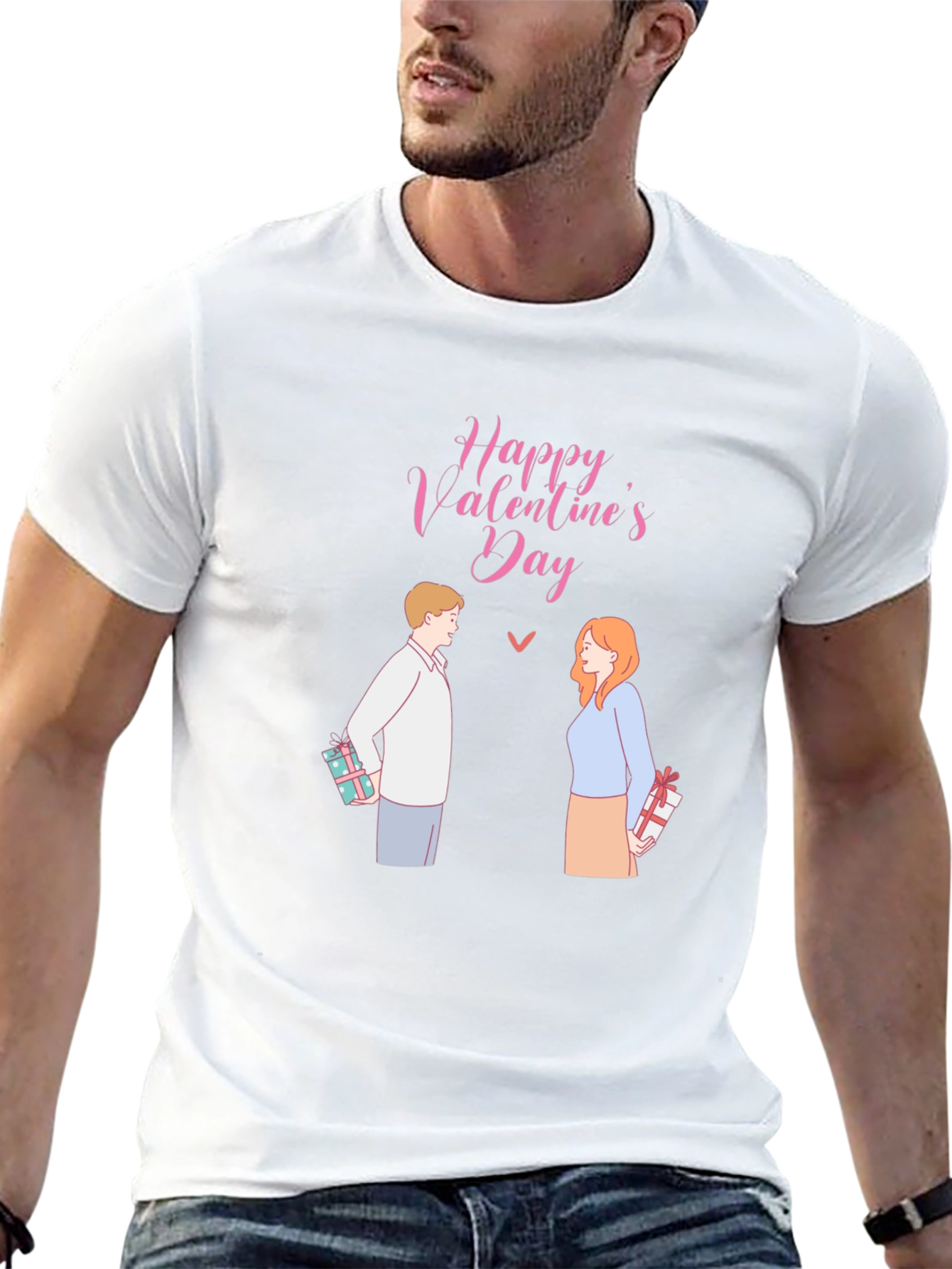 Happy Valentines Day T-Shirt - Couple with Gifts