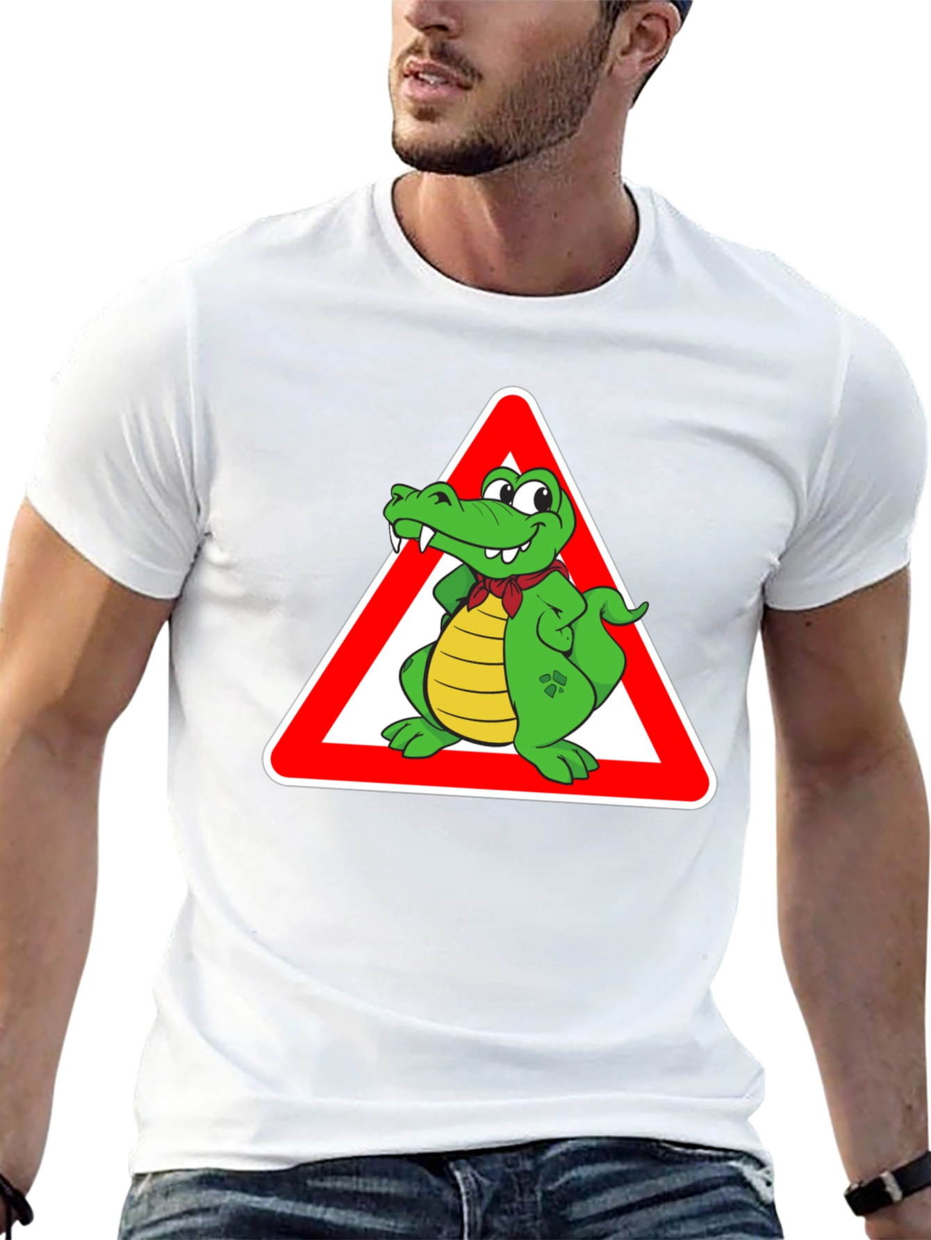Cartoon Alligator Warning T-Shirt