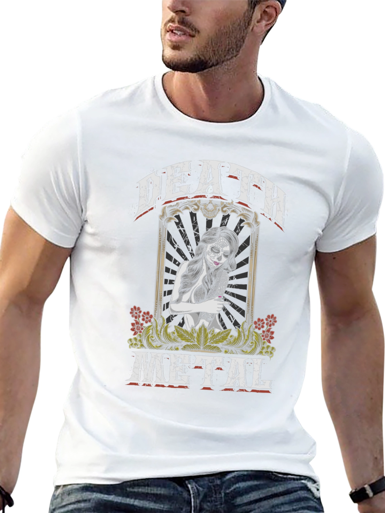 Death Metal Graphic Tee - Sugar Skull Woman T-Shirt