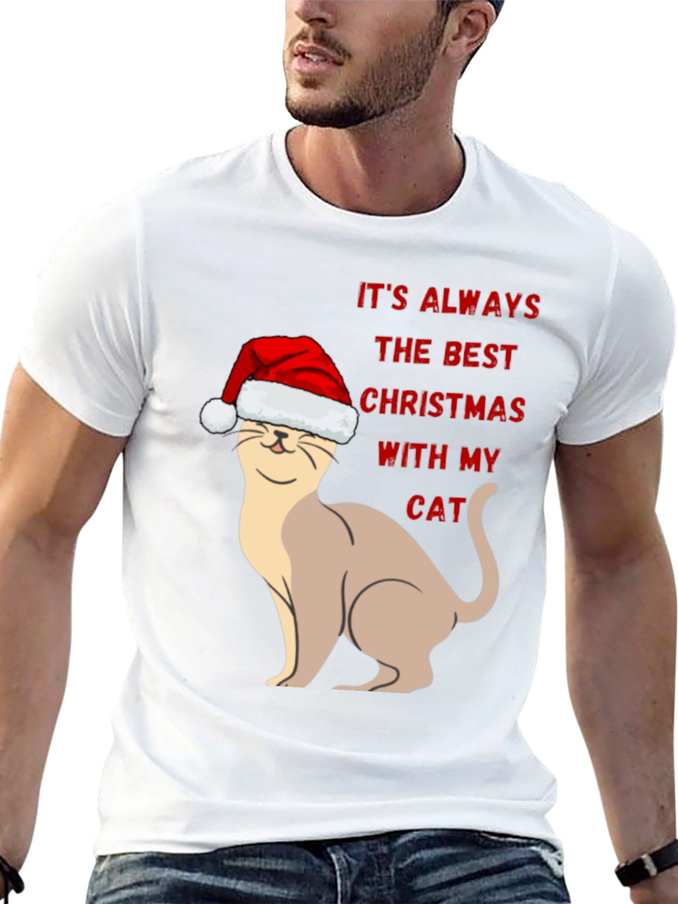 Festive Cat Christmas T-Shirt