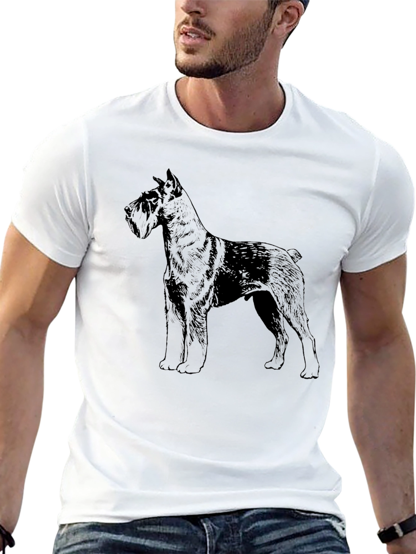 Schnauzer Dog Graphic Black T-Shirt