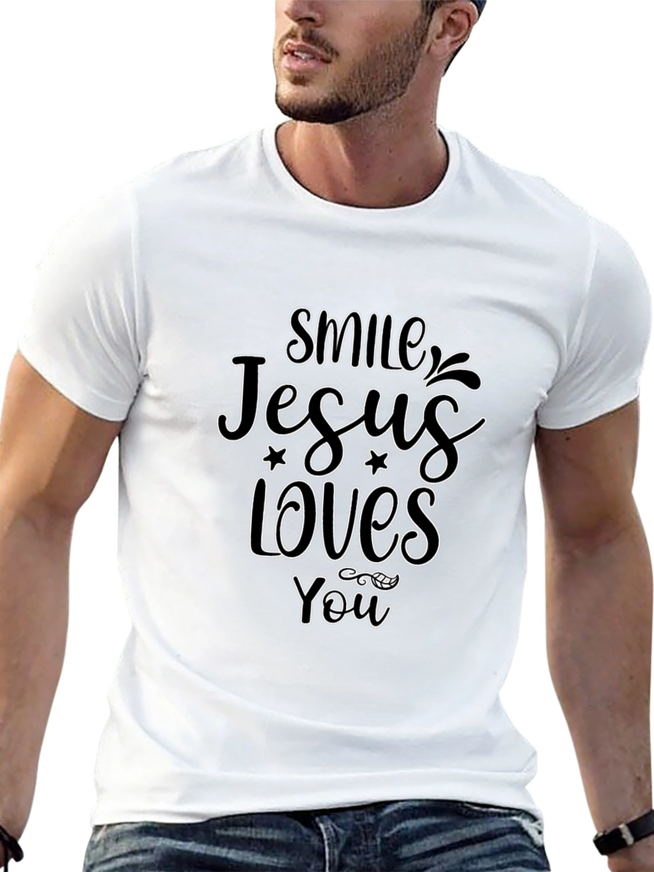 Smile Jesus Loves You Graphic T-Shirt