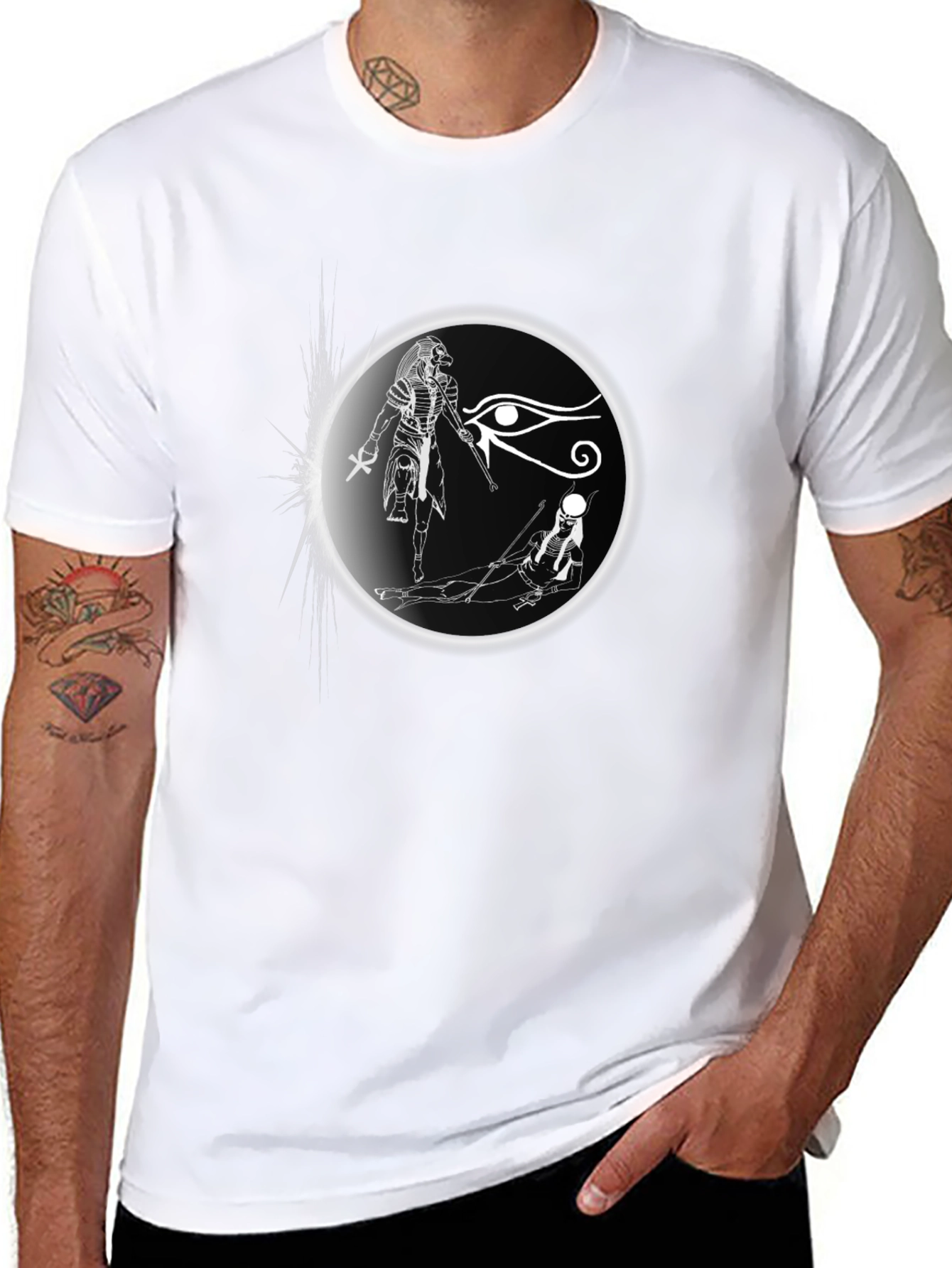 Egyptian Gods Graphic T-Shirt - Black Cotton Tee