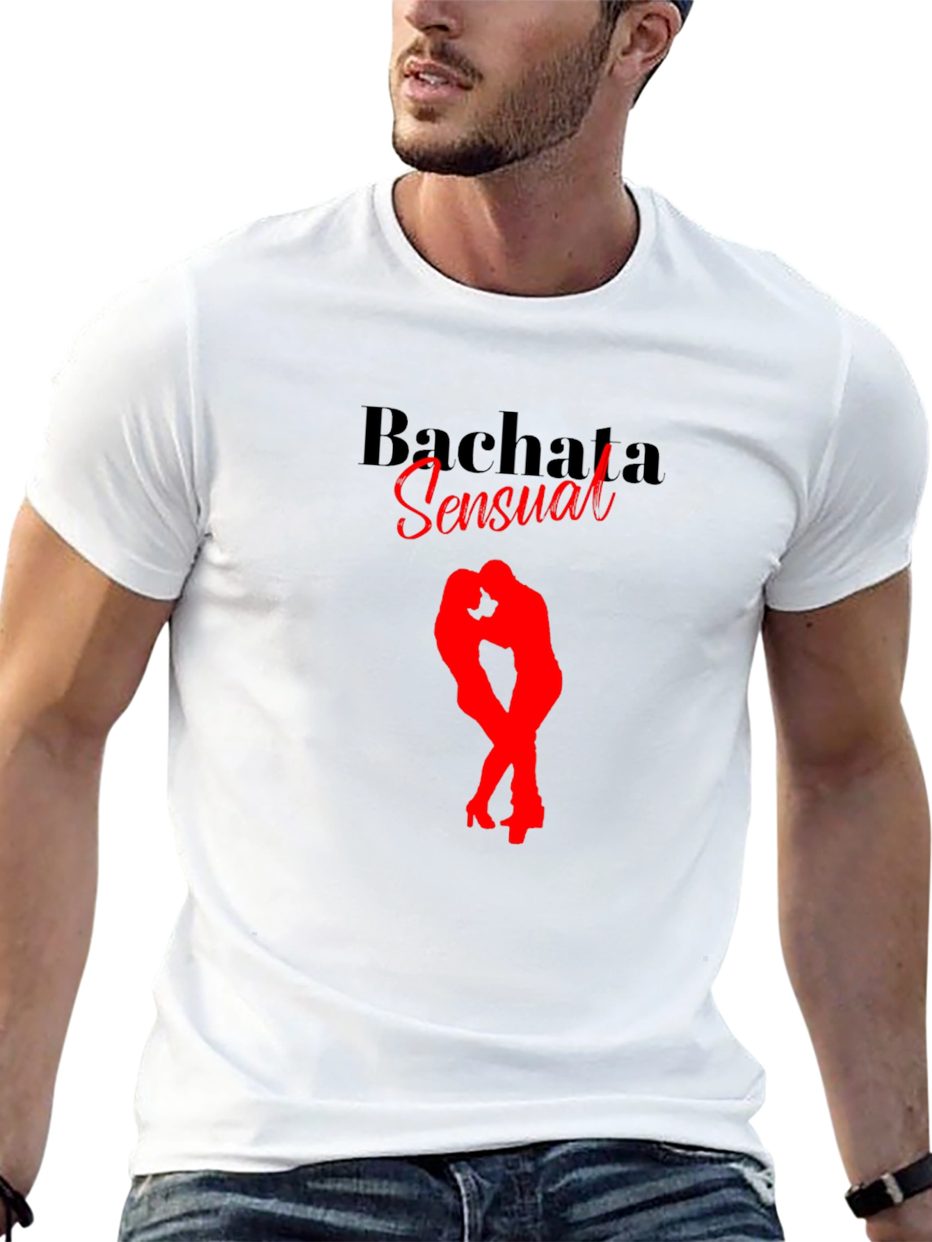 Bachata Sensual Black T-Shirt Dance Design