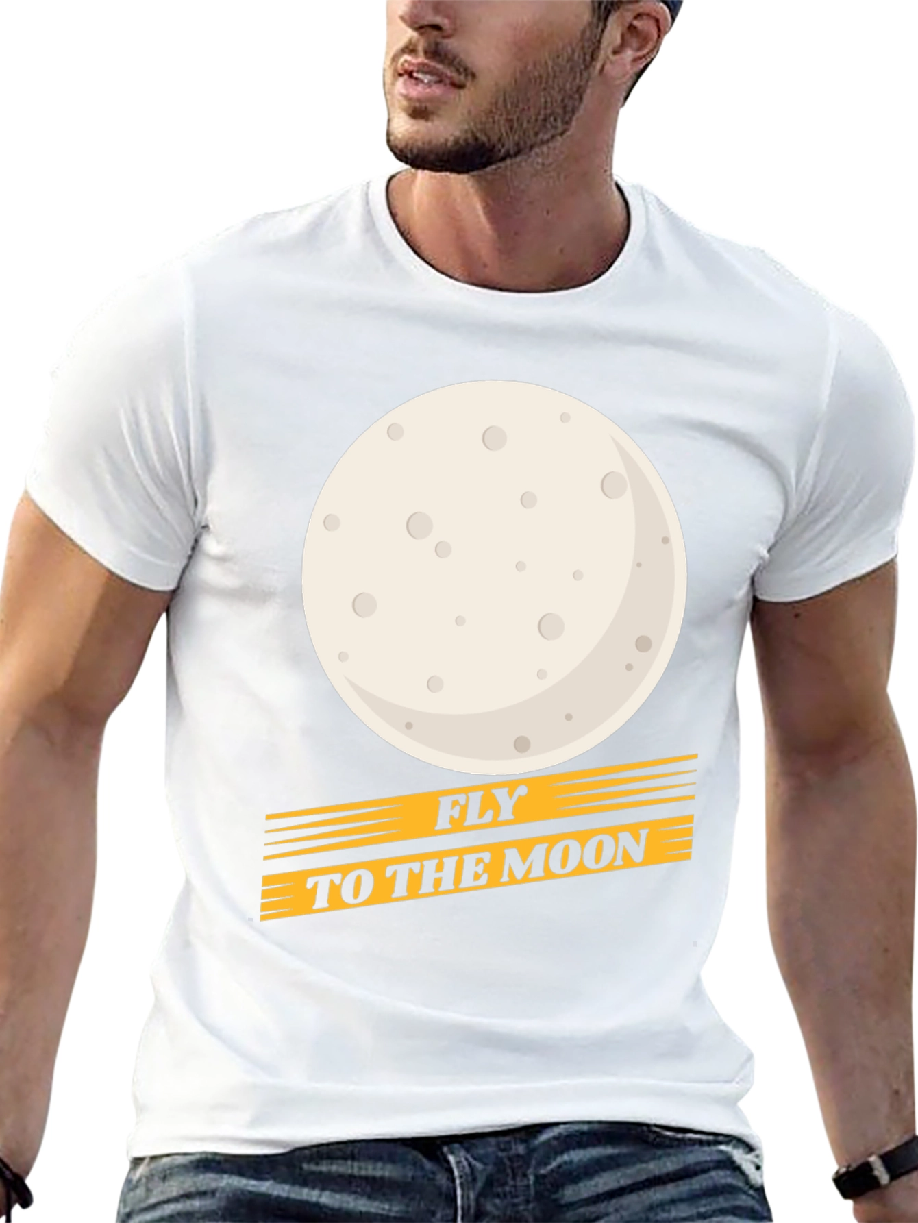 Fly to the Moon Graphic Tee - Black