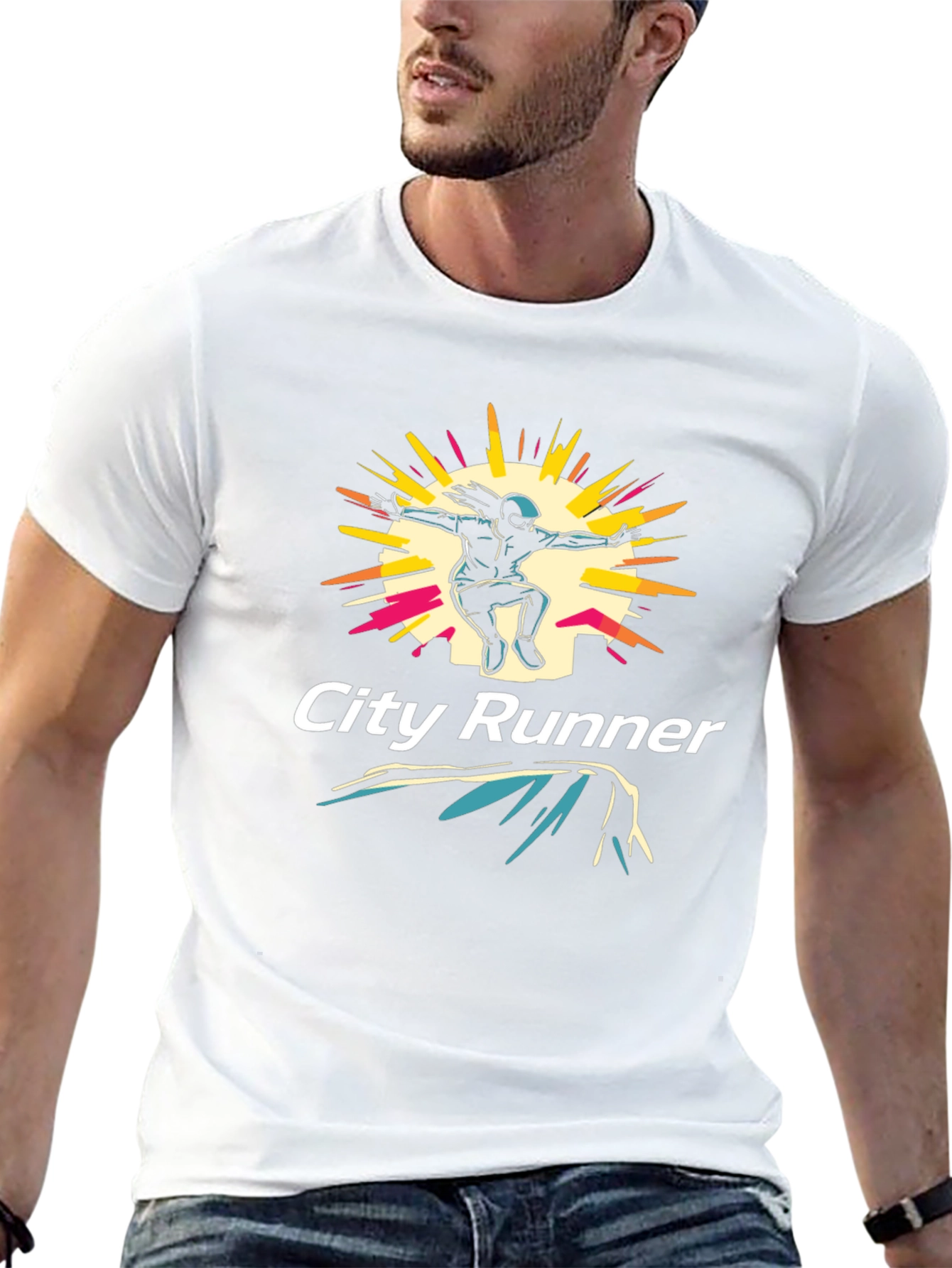 City Runner Graphic Tee - Urban Style Black T-Shirt