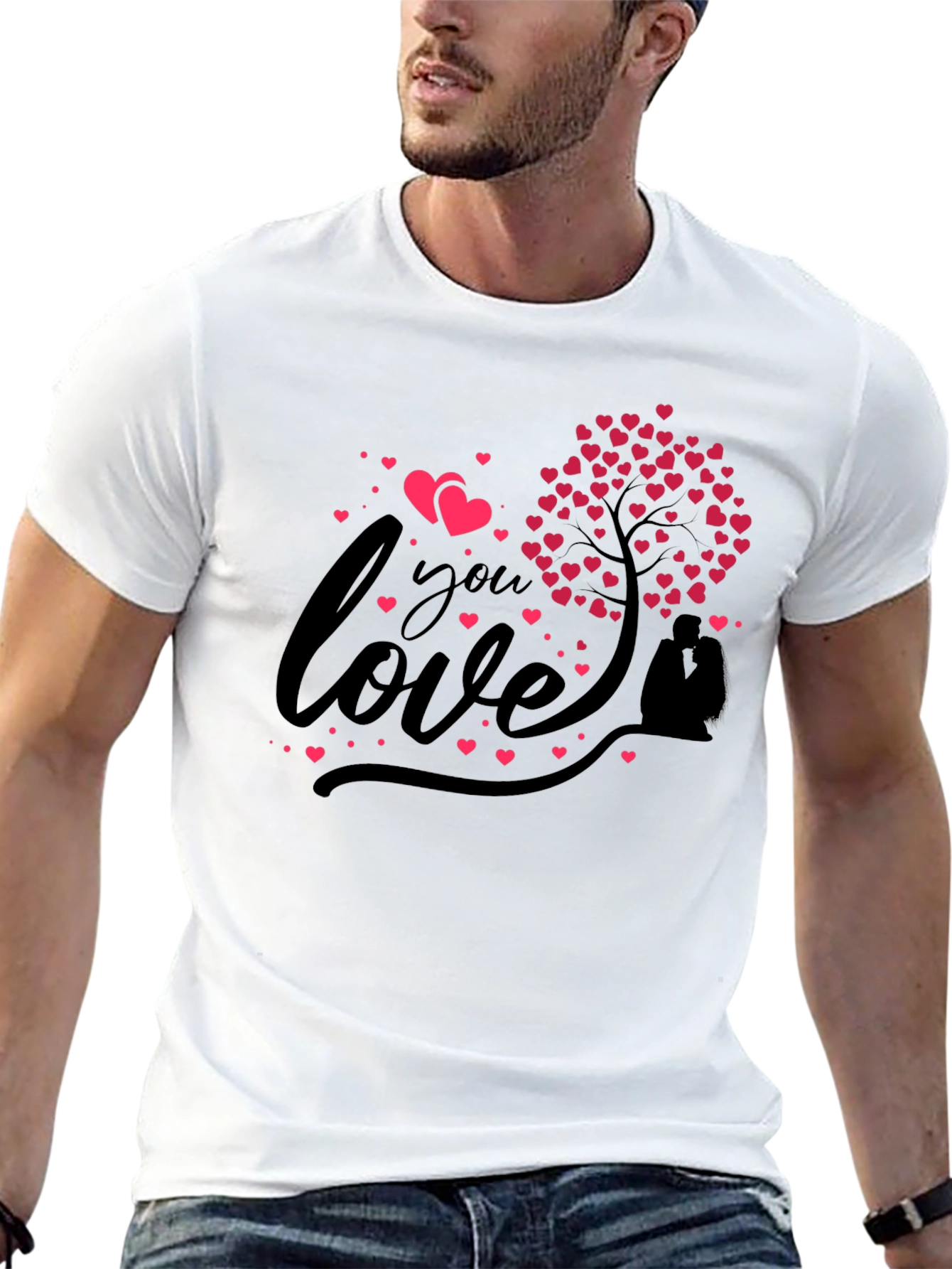 Love You Heart Tree Graphic Tee