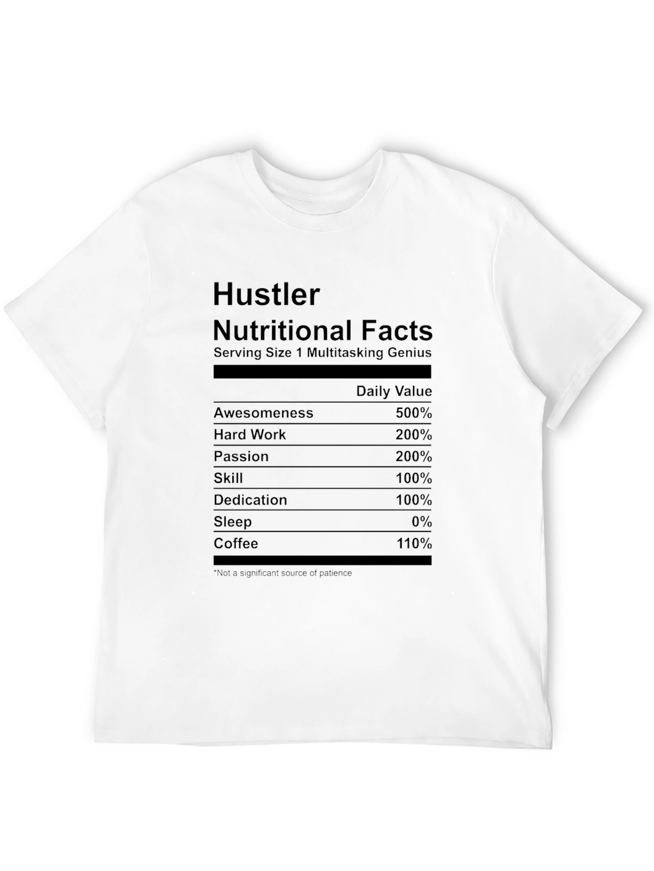 Hustler Nutritional Facts Graphic Tee