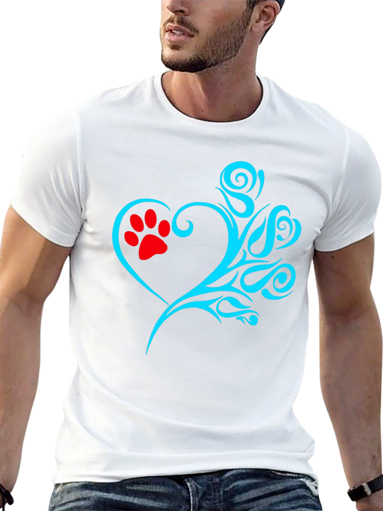 Heart Paw Print Graphic T-Shirt