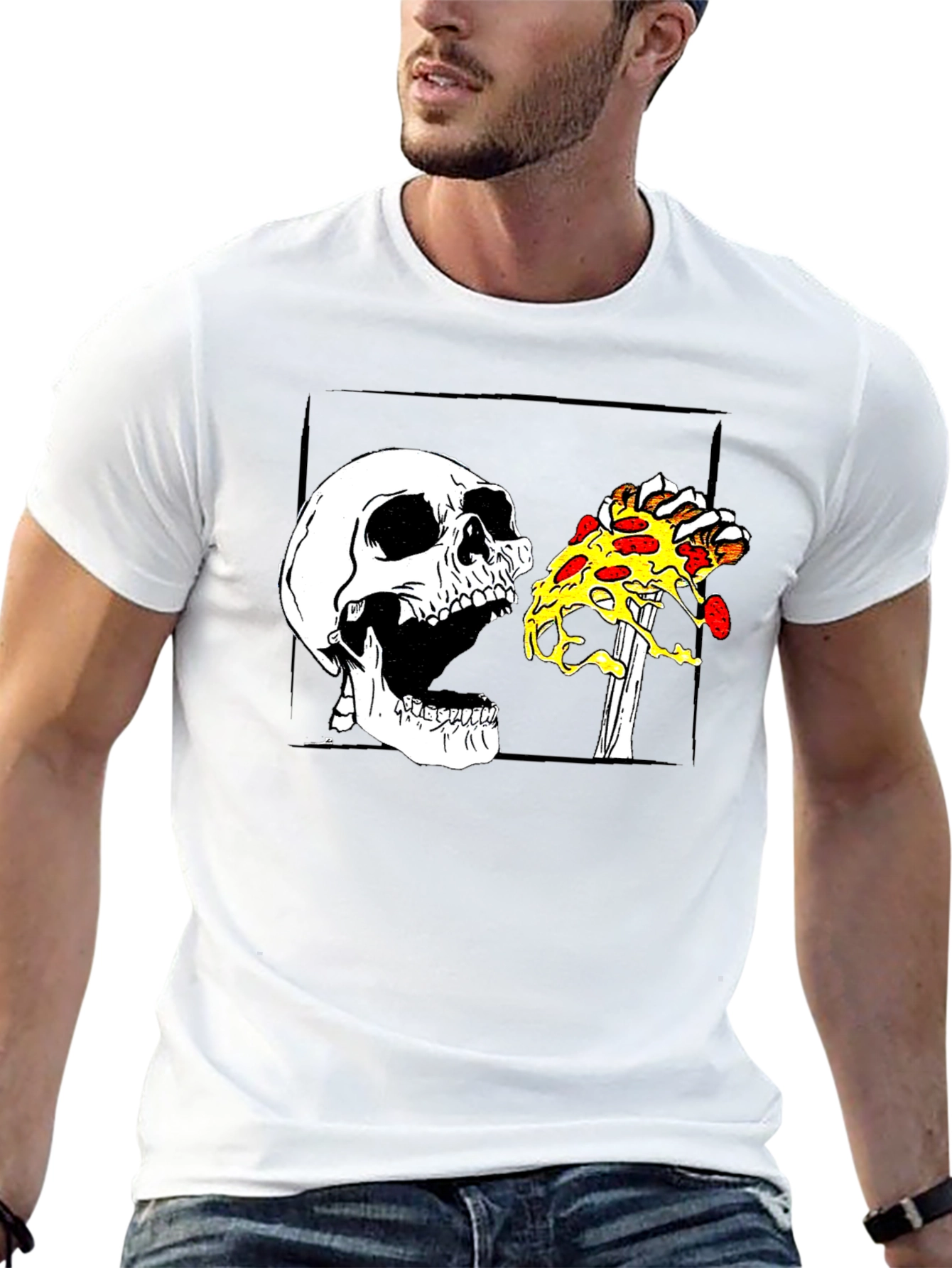 Skull Pizza T-Shirt - Graphic Tee