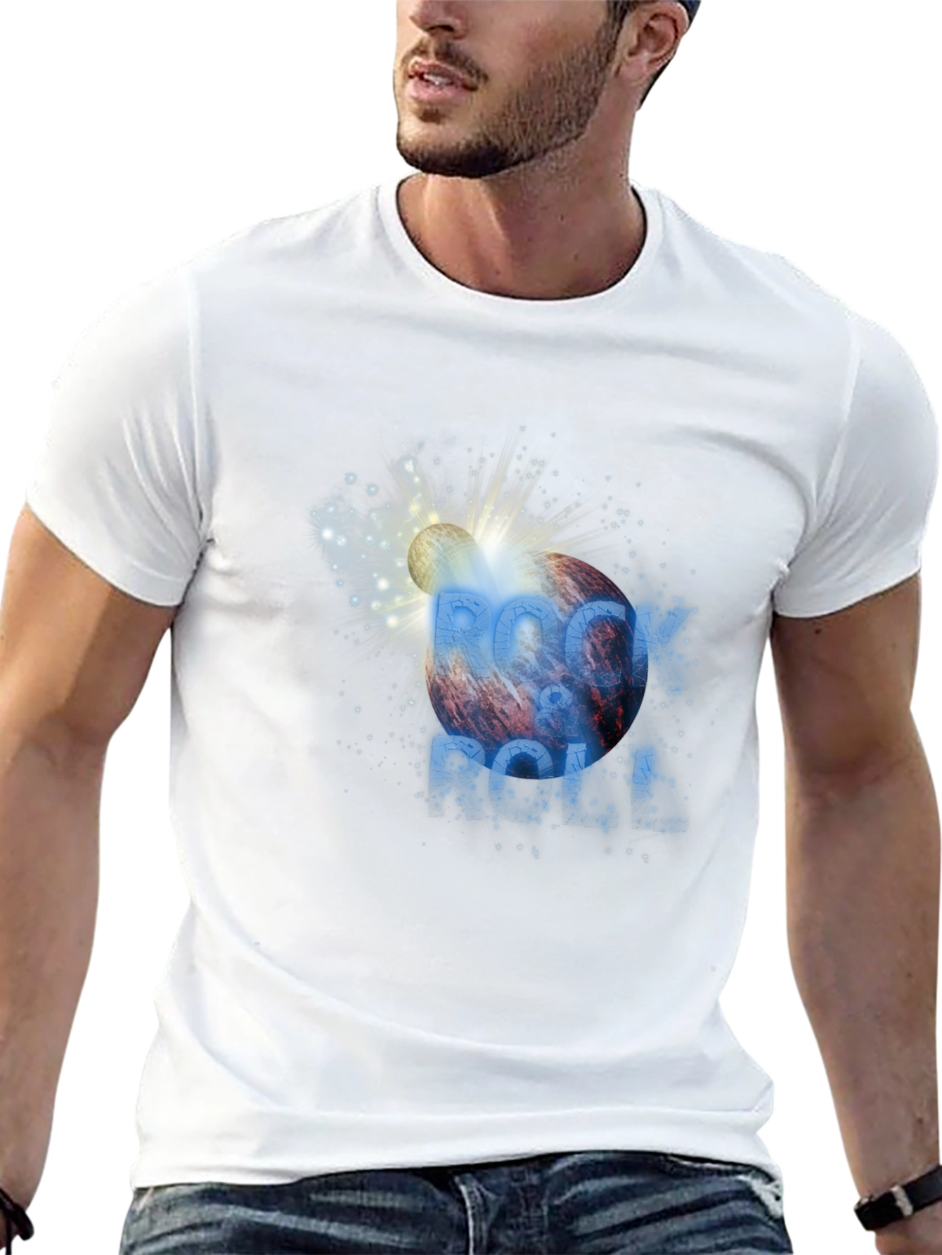 Rock & Roll Graphic Print T-Shirt
