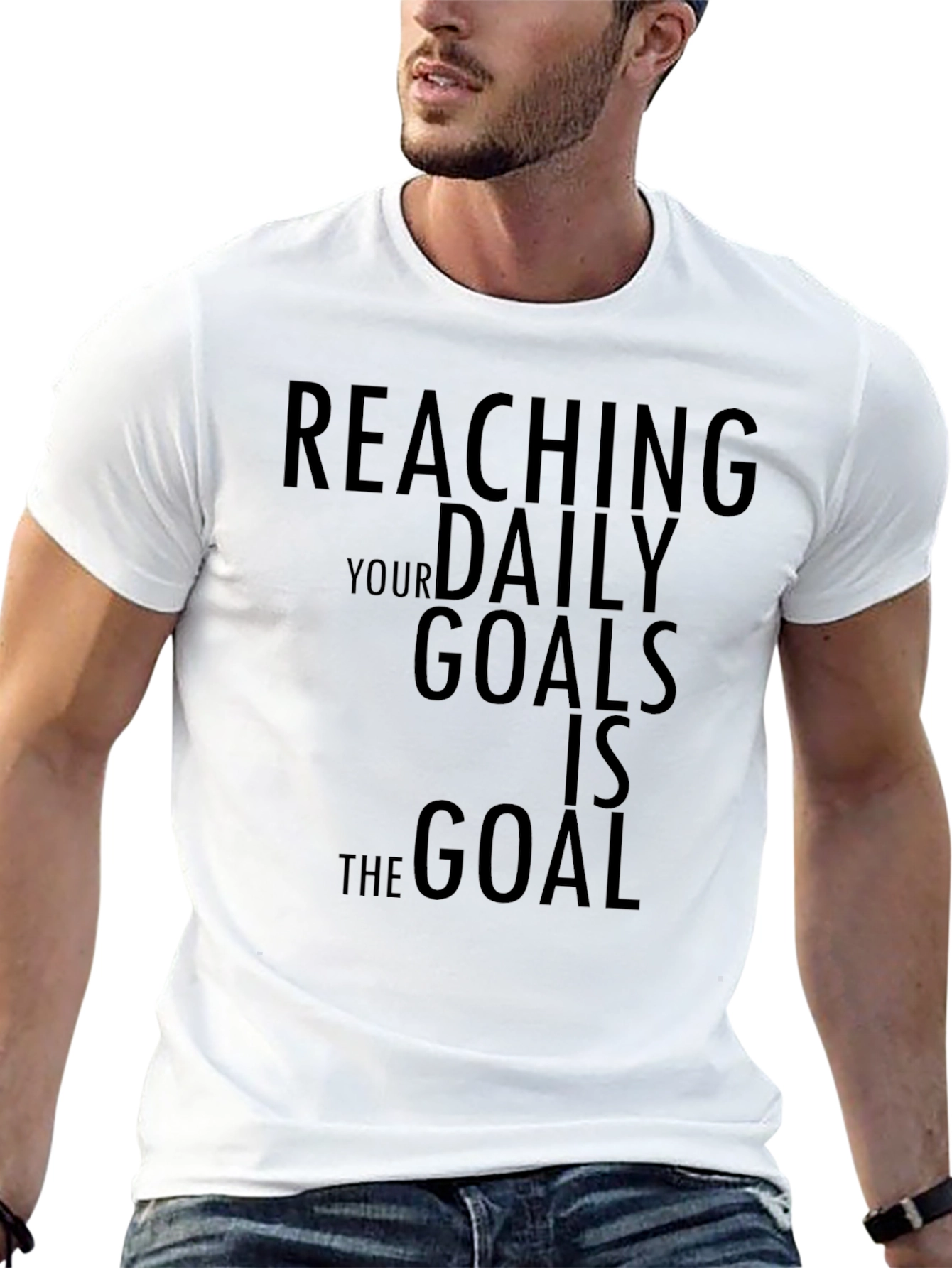 Reaching Daily Goals Motivational Black T-Shirt