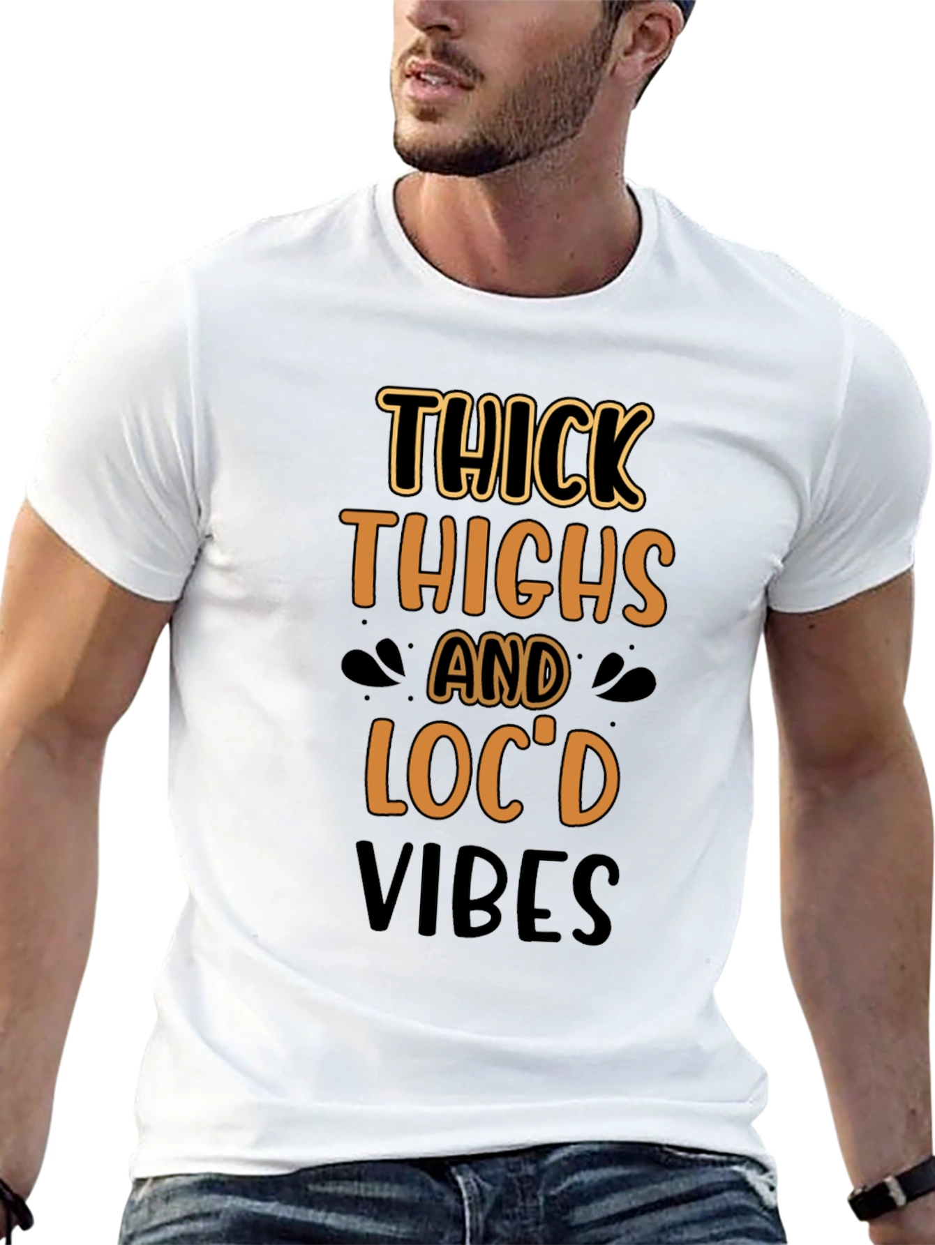 Thick Thighs Locd Vibes Black T-Shirt