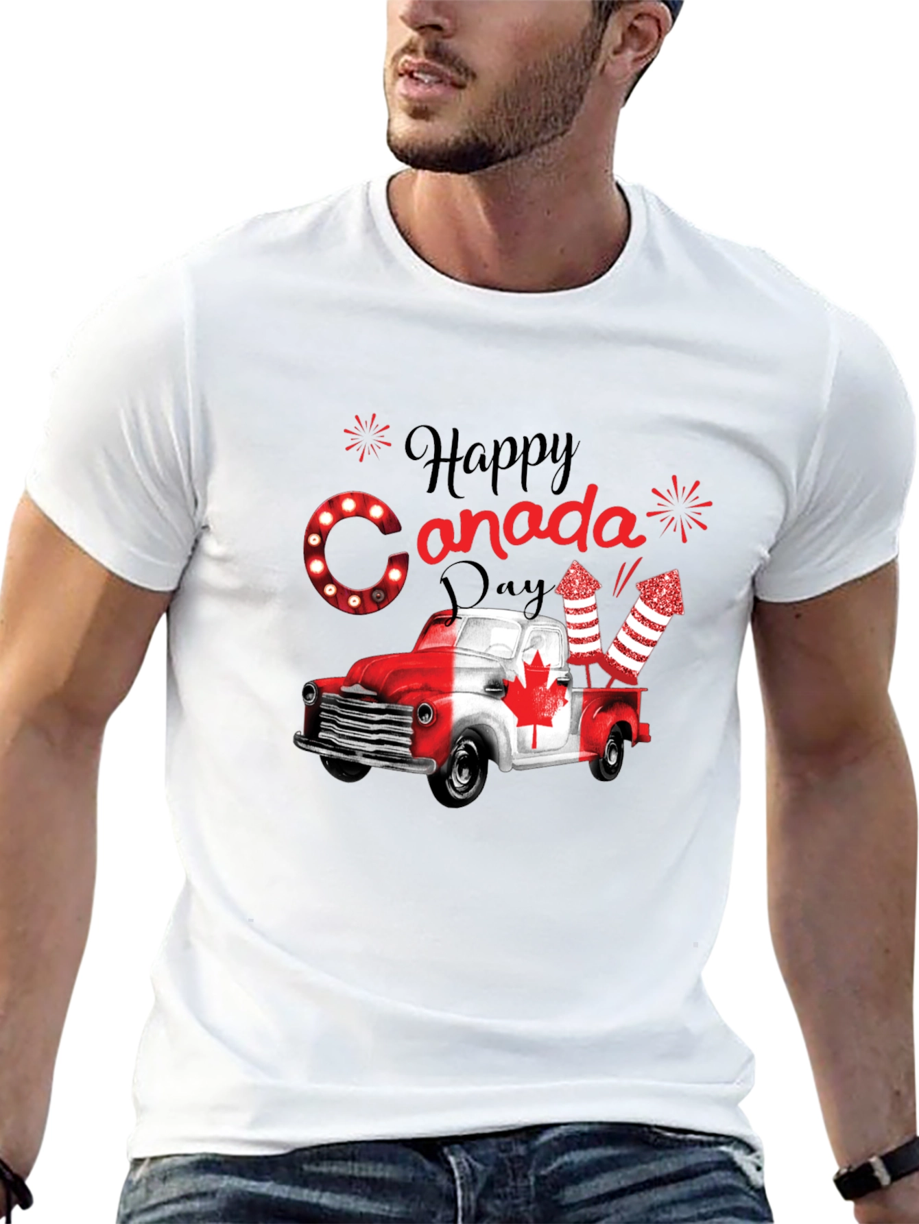 Happy Canada Day Truck Graphic T-Shirt
