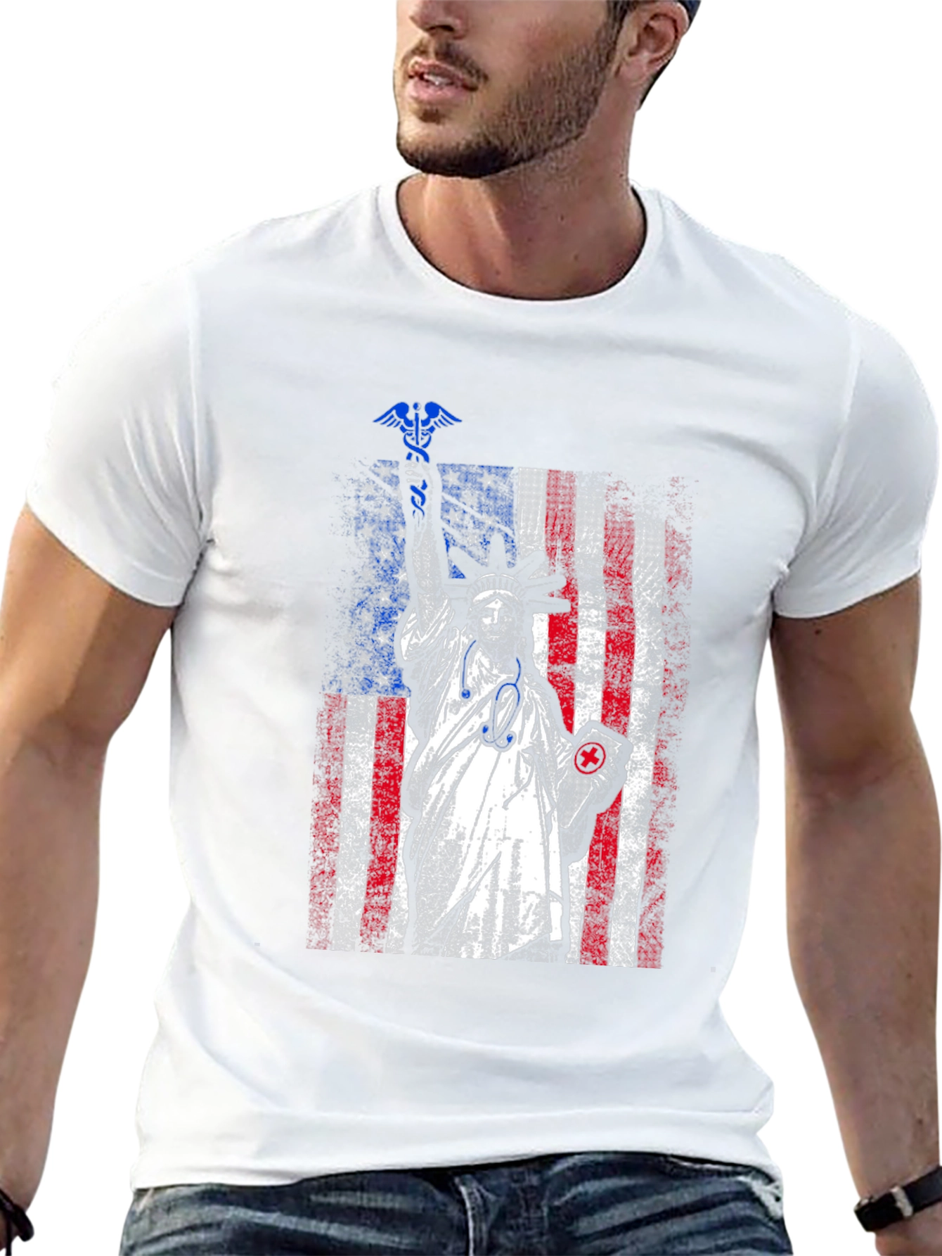 Statue of Liberty Nurse T-Shirt - Patriotic Medical Apparel