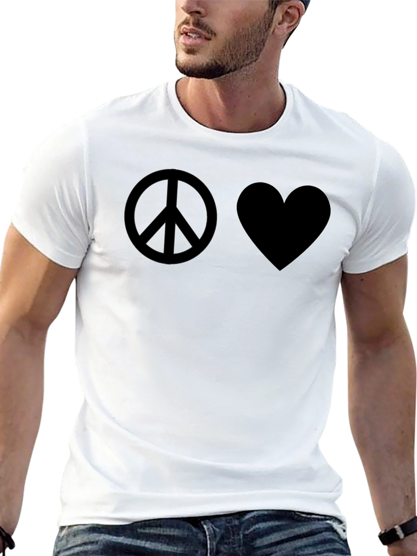 Peace & Love Black Graphic Tee