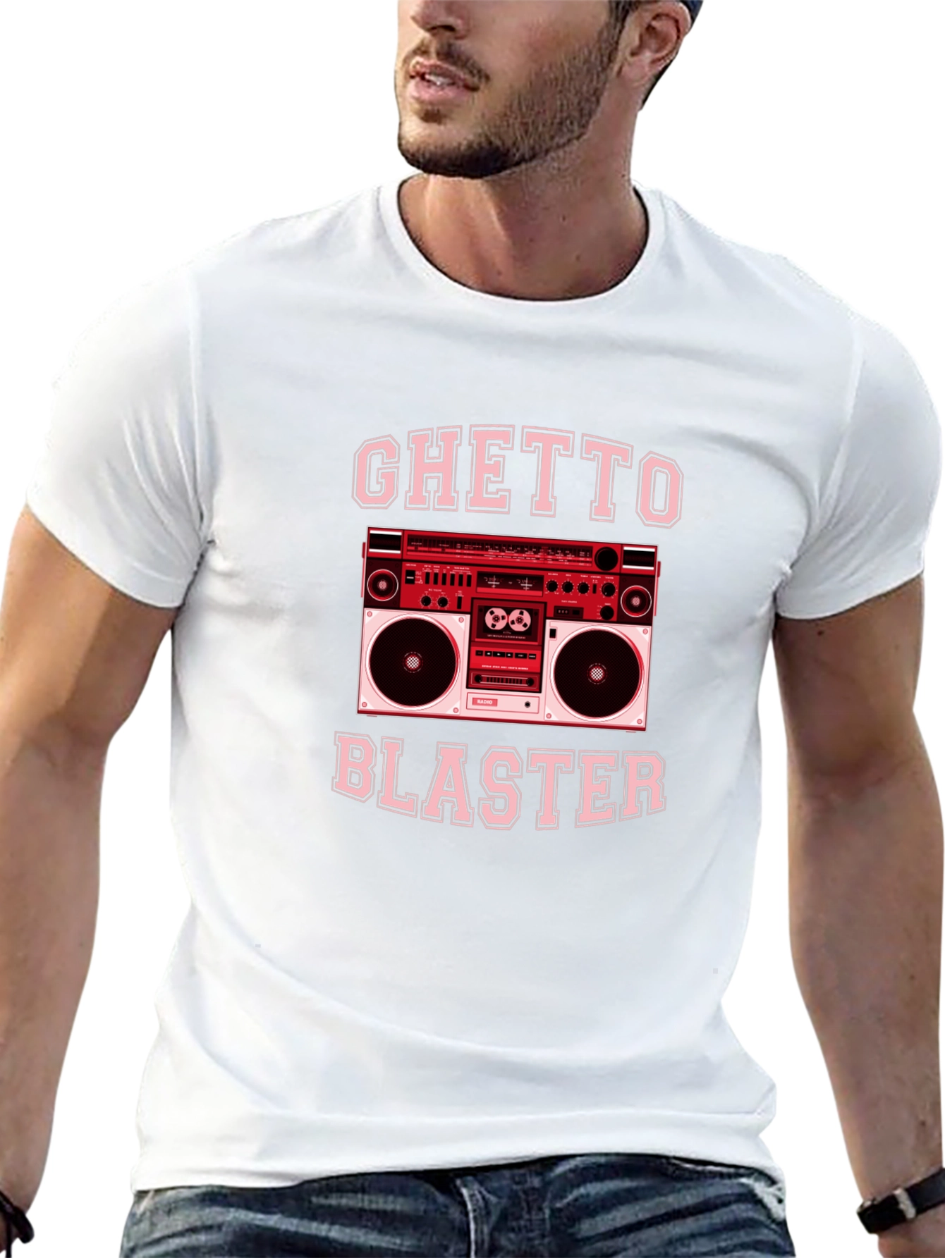 Ghetto Blaster Retro Boombox Graphic T-Shirt