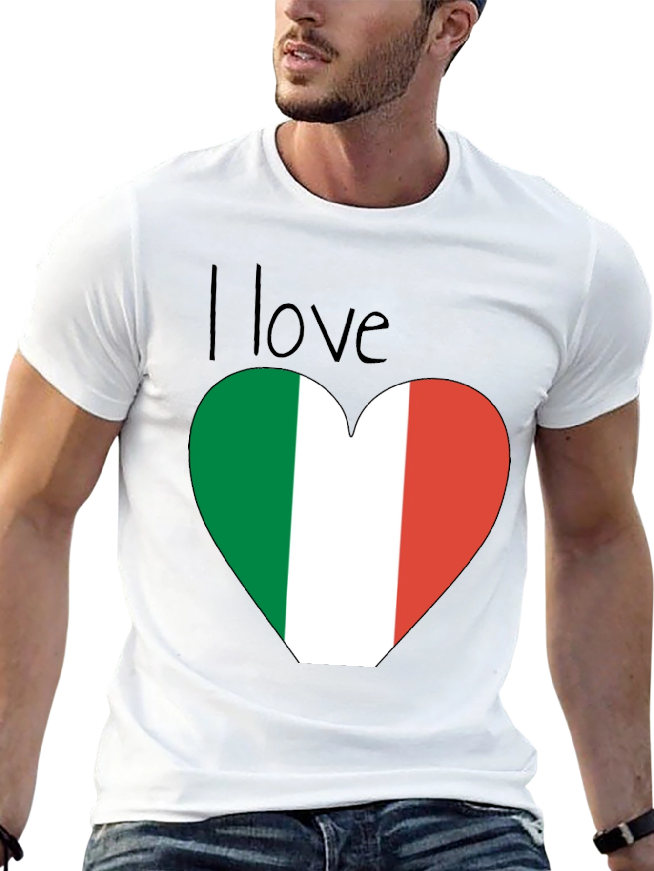 I Love Italy Heart Flag T-Shirt