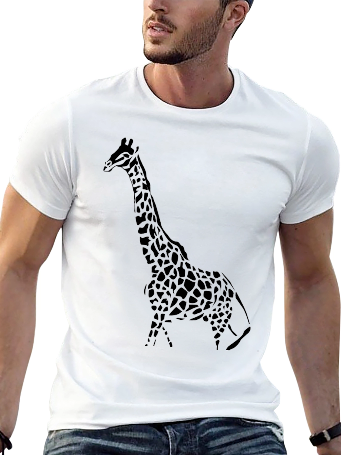 Giraffe Graphic Tee - Stylish Black T-Shirt