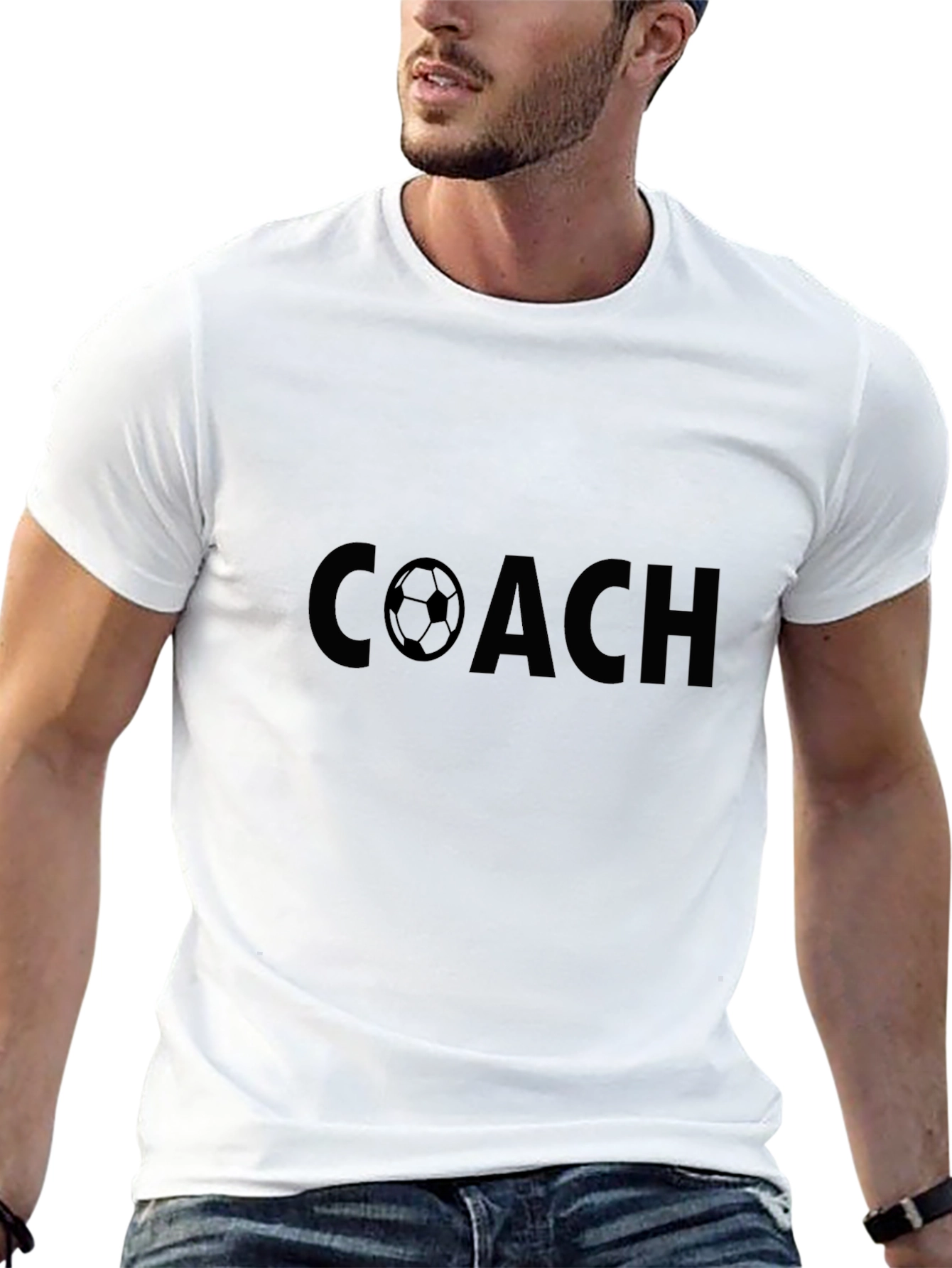 Soccer Coach T-Shirt - Black Cotton Tee