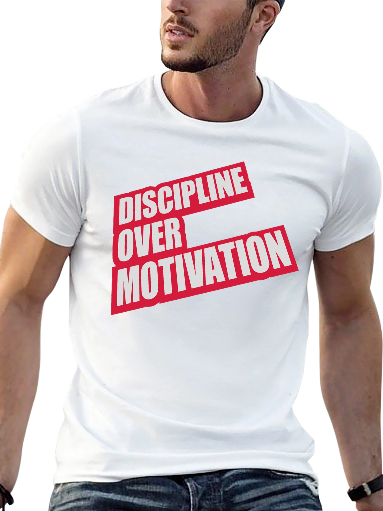 Discipline Over Motivation Graphic Tee - Mens Black T-Shirt