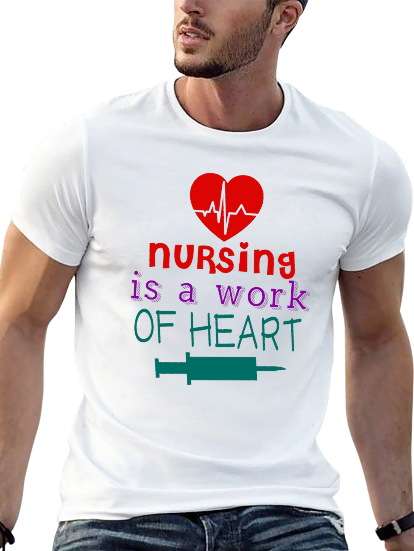 Nursing is a Work of Heart Graphic T-Shirt