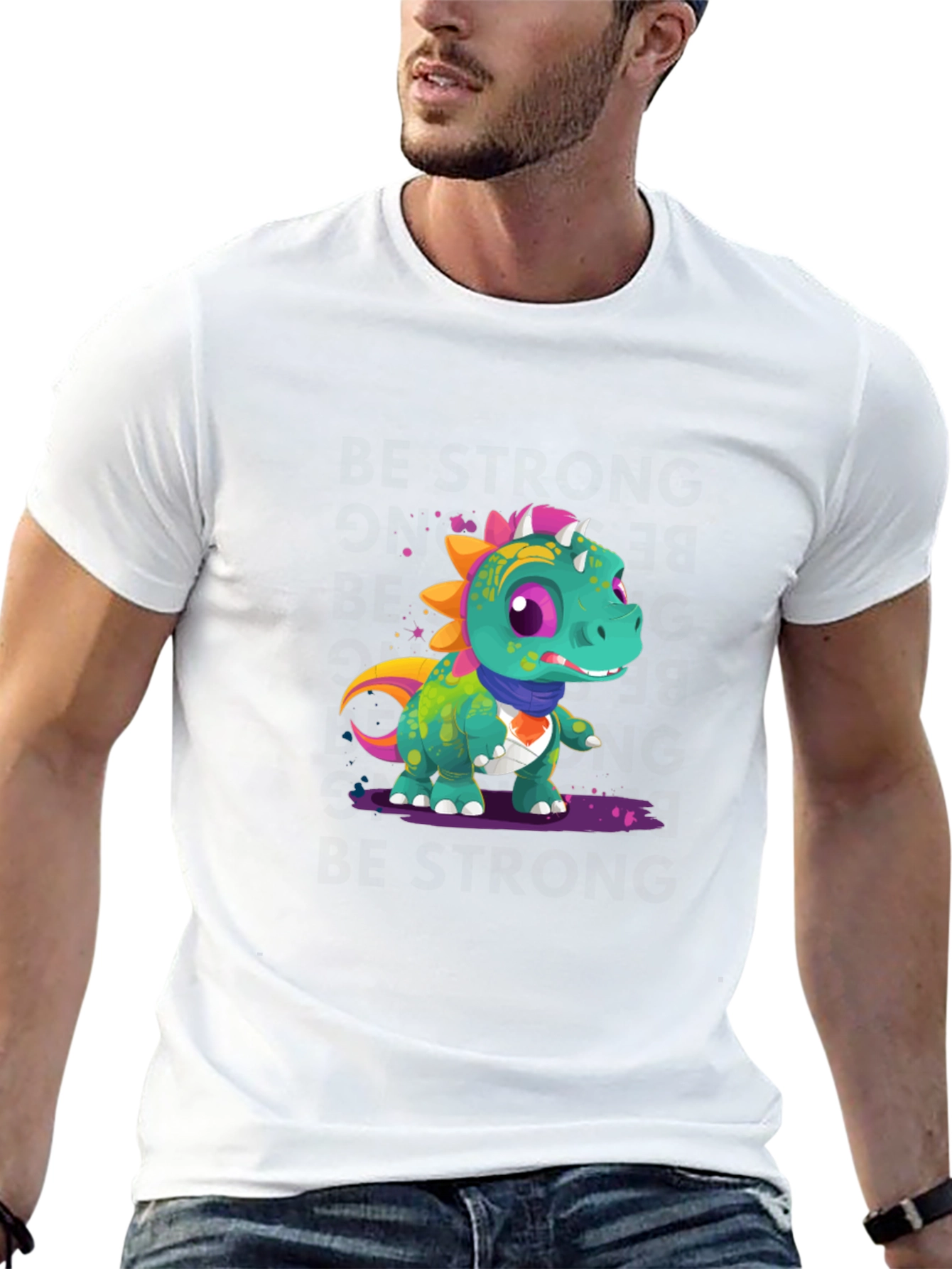 Cartoon Dinosaur Graphic Tee