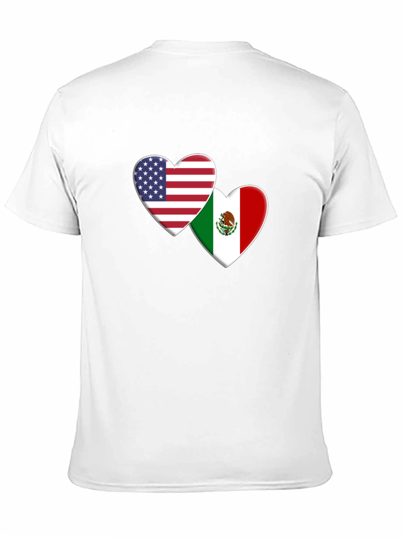 USA and Mexico Heart Flag T-Shirt