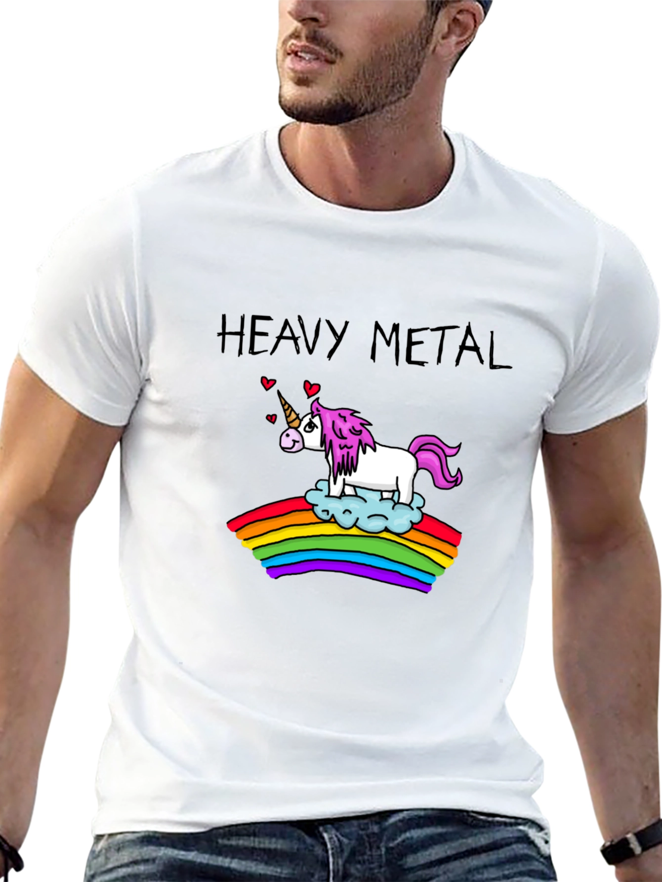 Heavy Metal Unicorn Rainbow T-Shirt