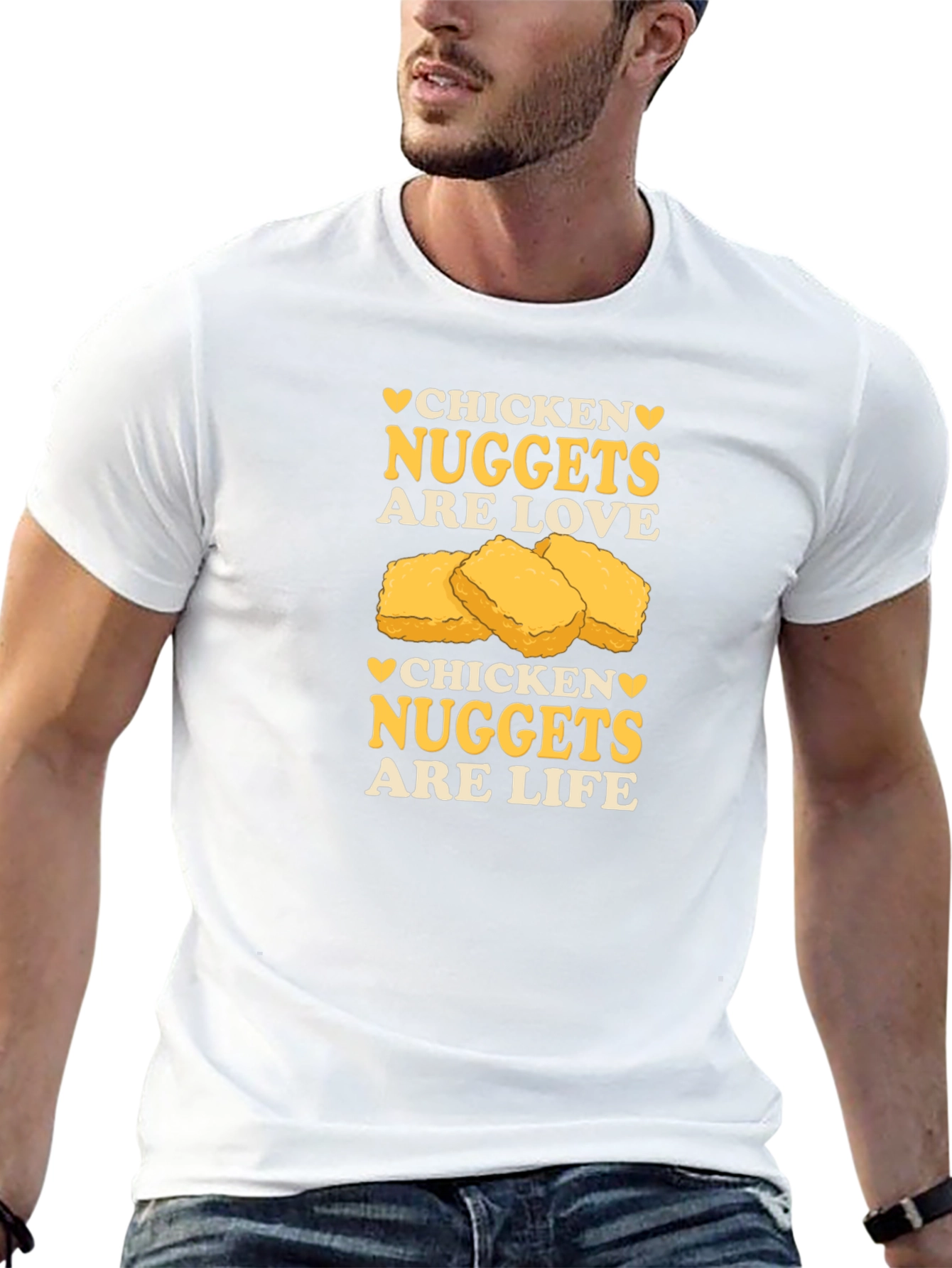 Chicken Nuggets are Love & Life Black T-Shirt