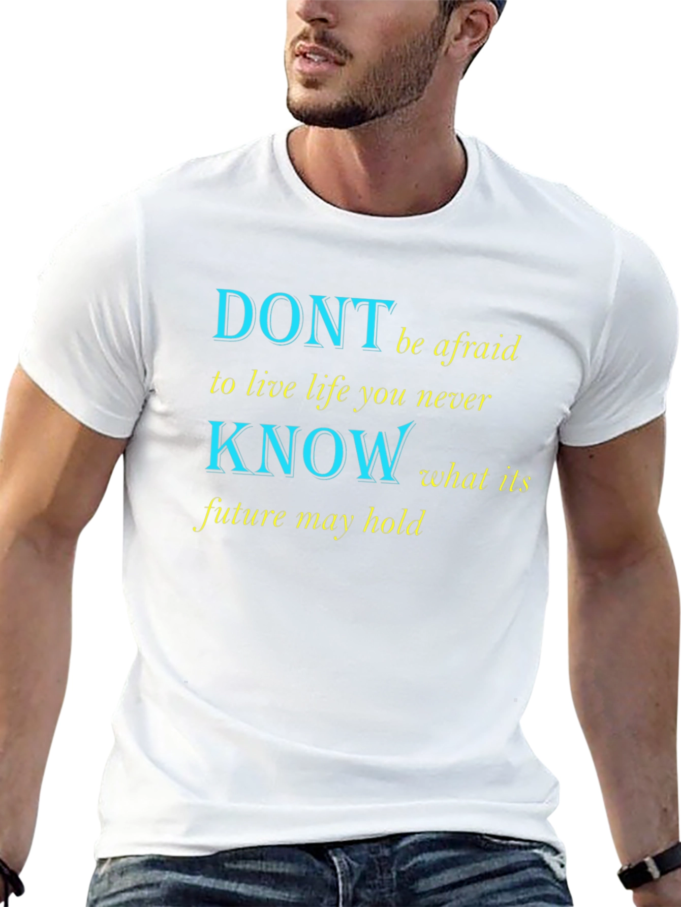Motivational Graphic Print T-Shirt - Live Life