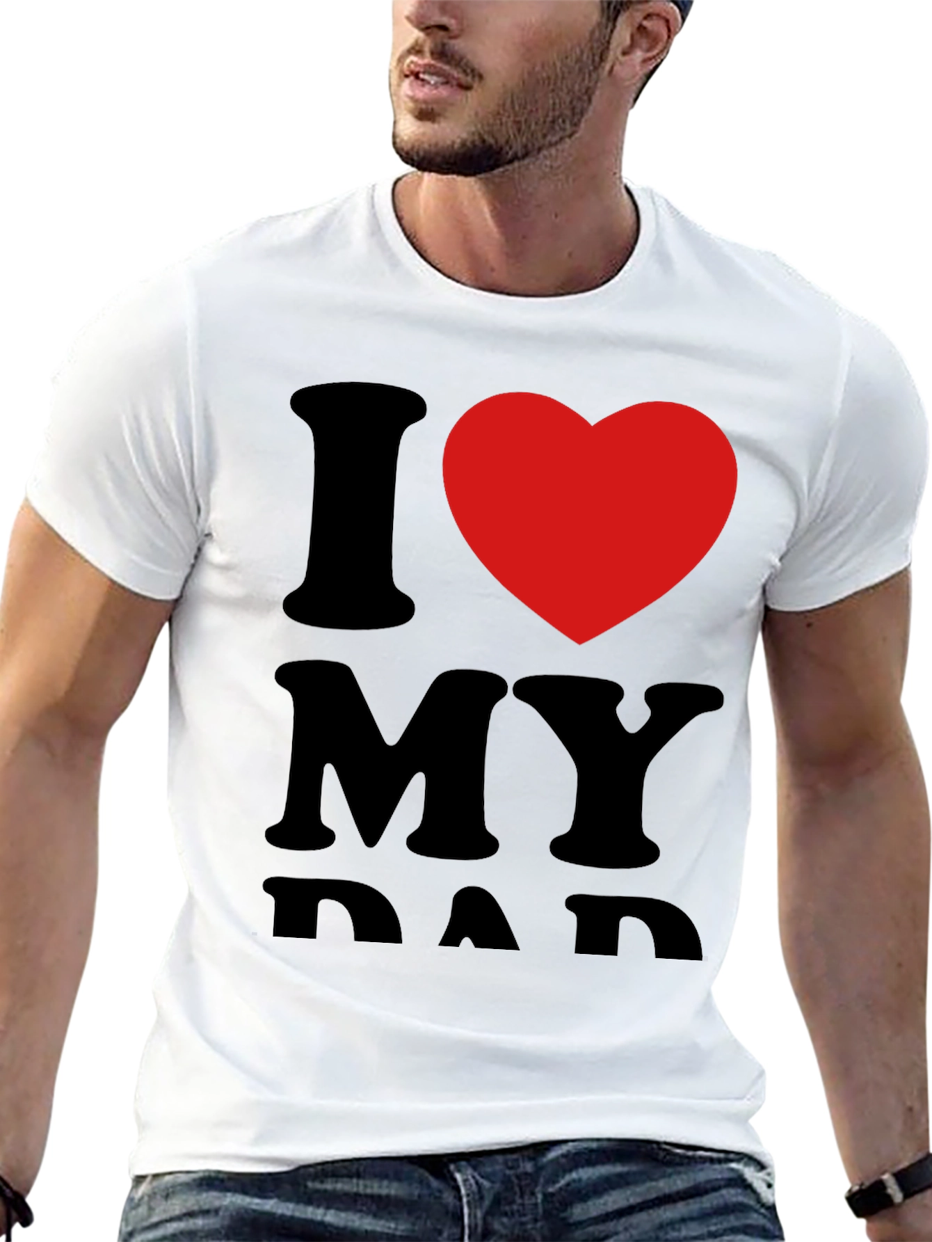 I Heart My Dad Graphic Tee - Black