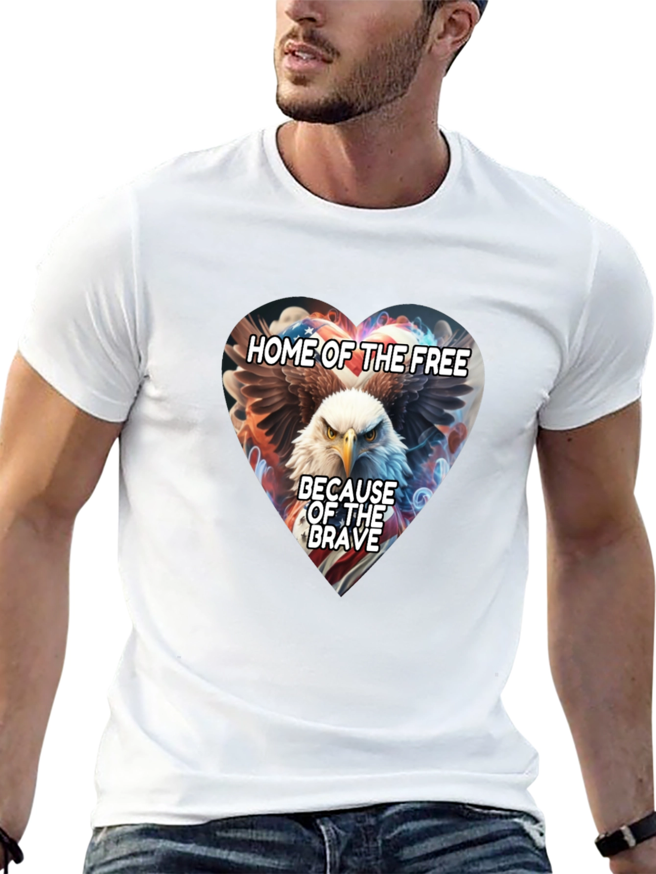 Patriotic Eagle Heart T-Shirt