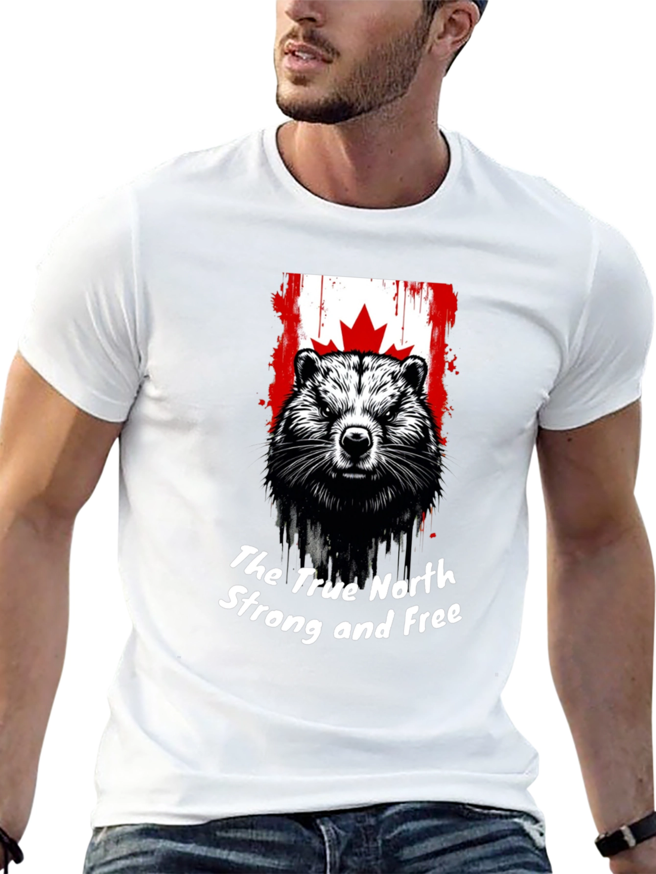Canadian Beaver T-Shirt: True North Strong and Free