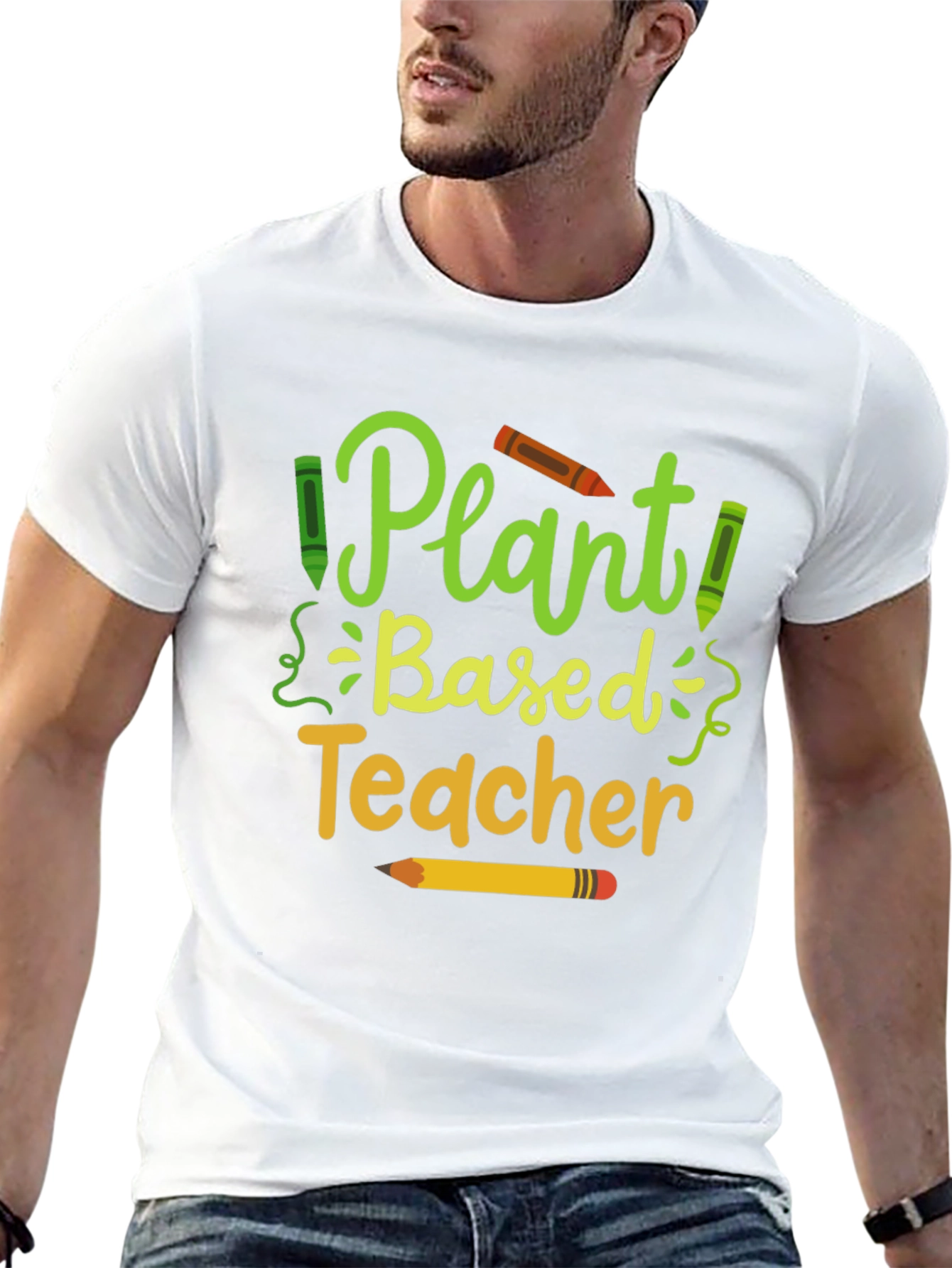 Plant Based Teacher T-Shirt - Eco-Friendly Educator Apparel
