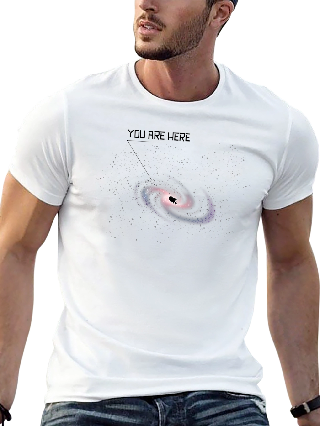 You Are Here Galaxy Black T-Shirt